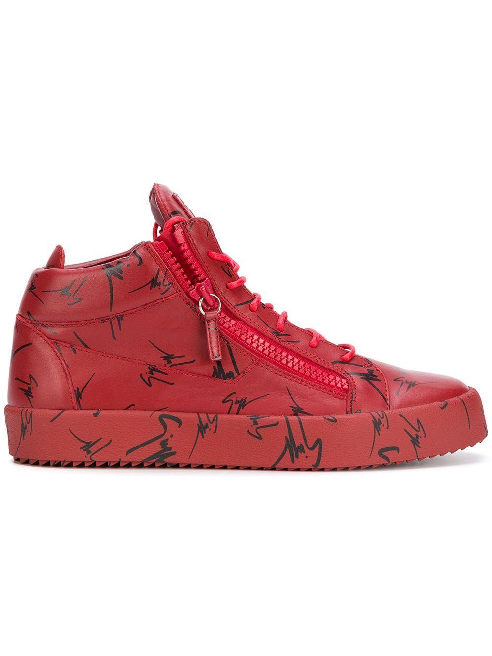 giuseppe zanotti red sneakers