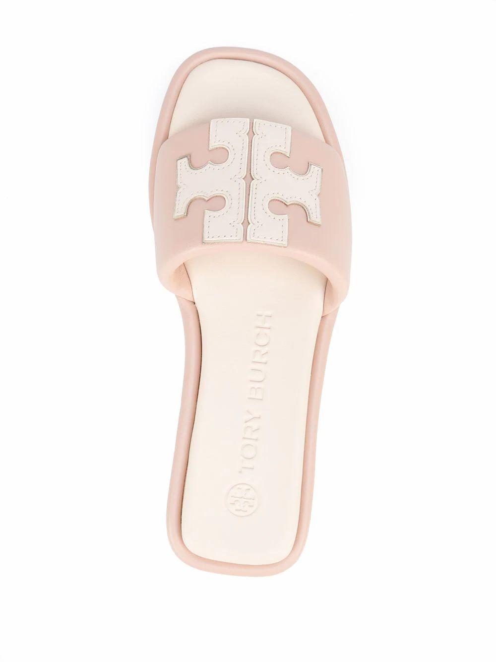 Total 101+ imagen tory burch shell pink slides - Abzlocal.mx