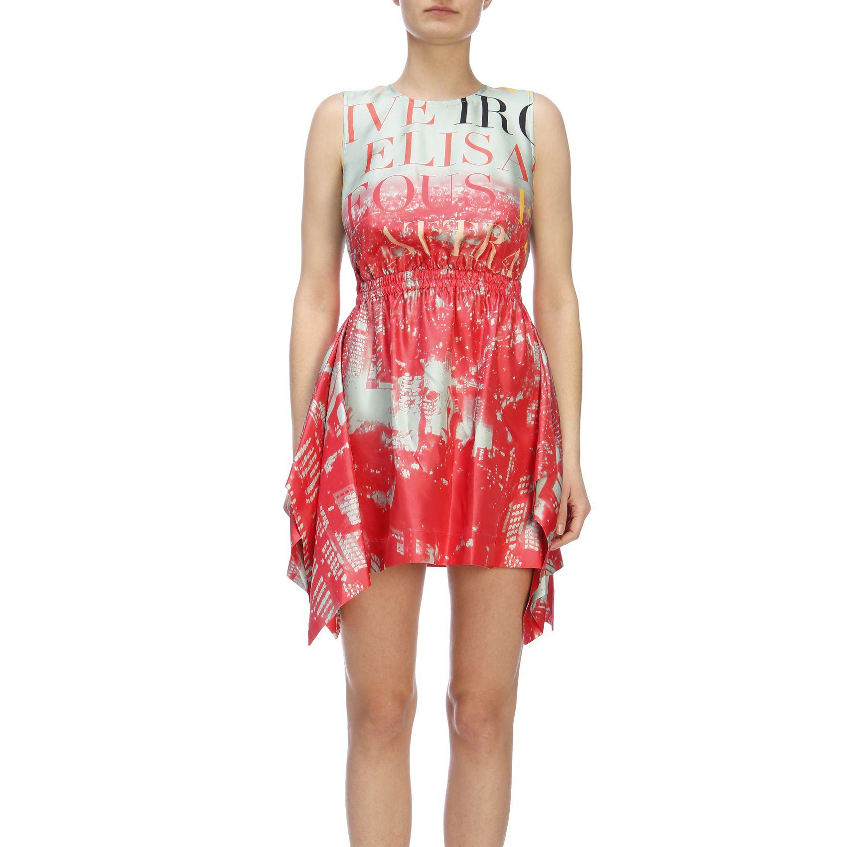 Elisabetta Franchi Multicolor Silk Dress in Red - Lyst
