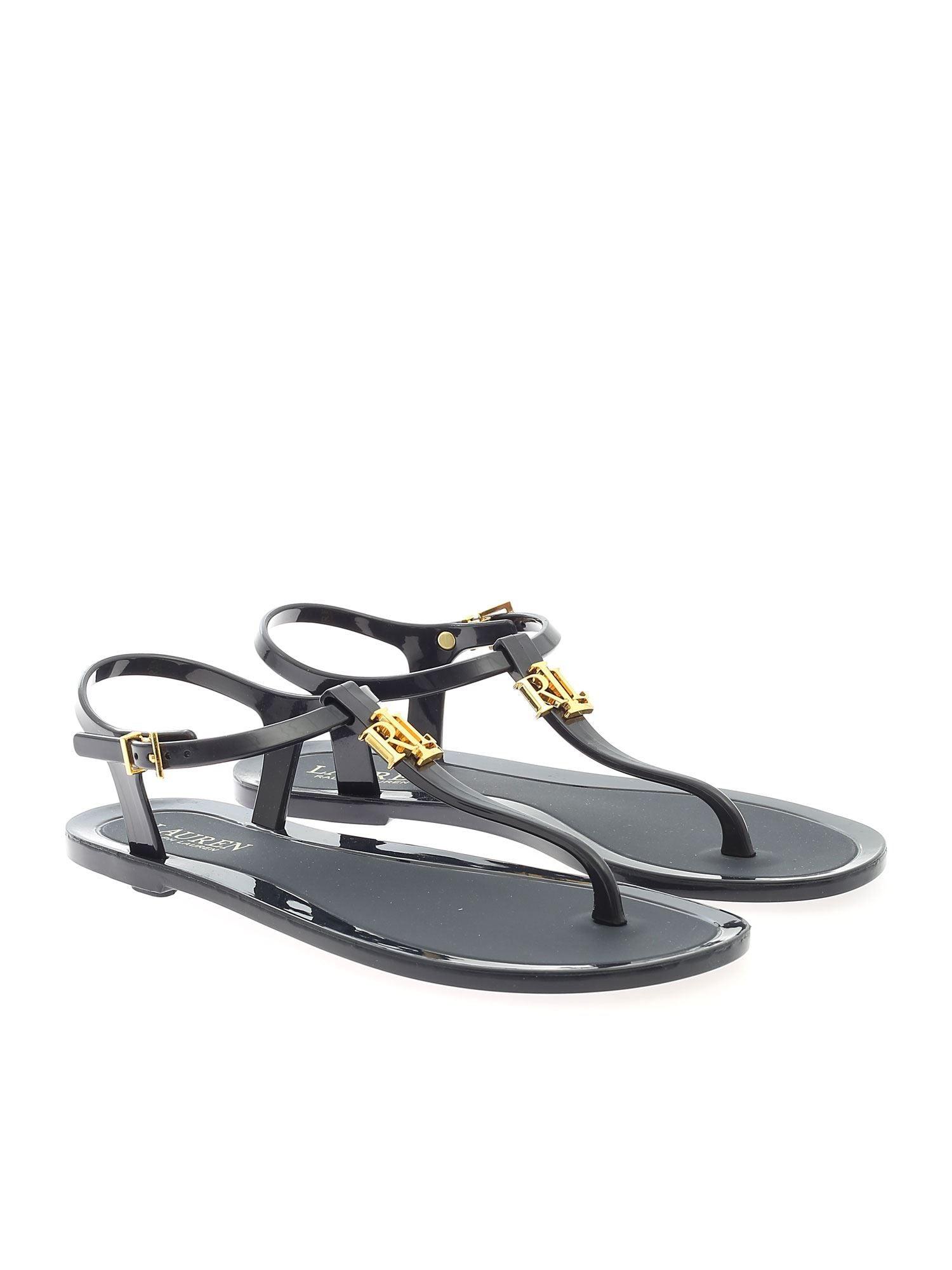 Ralph Lauren Sandals in Black | Lyst