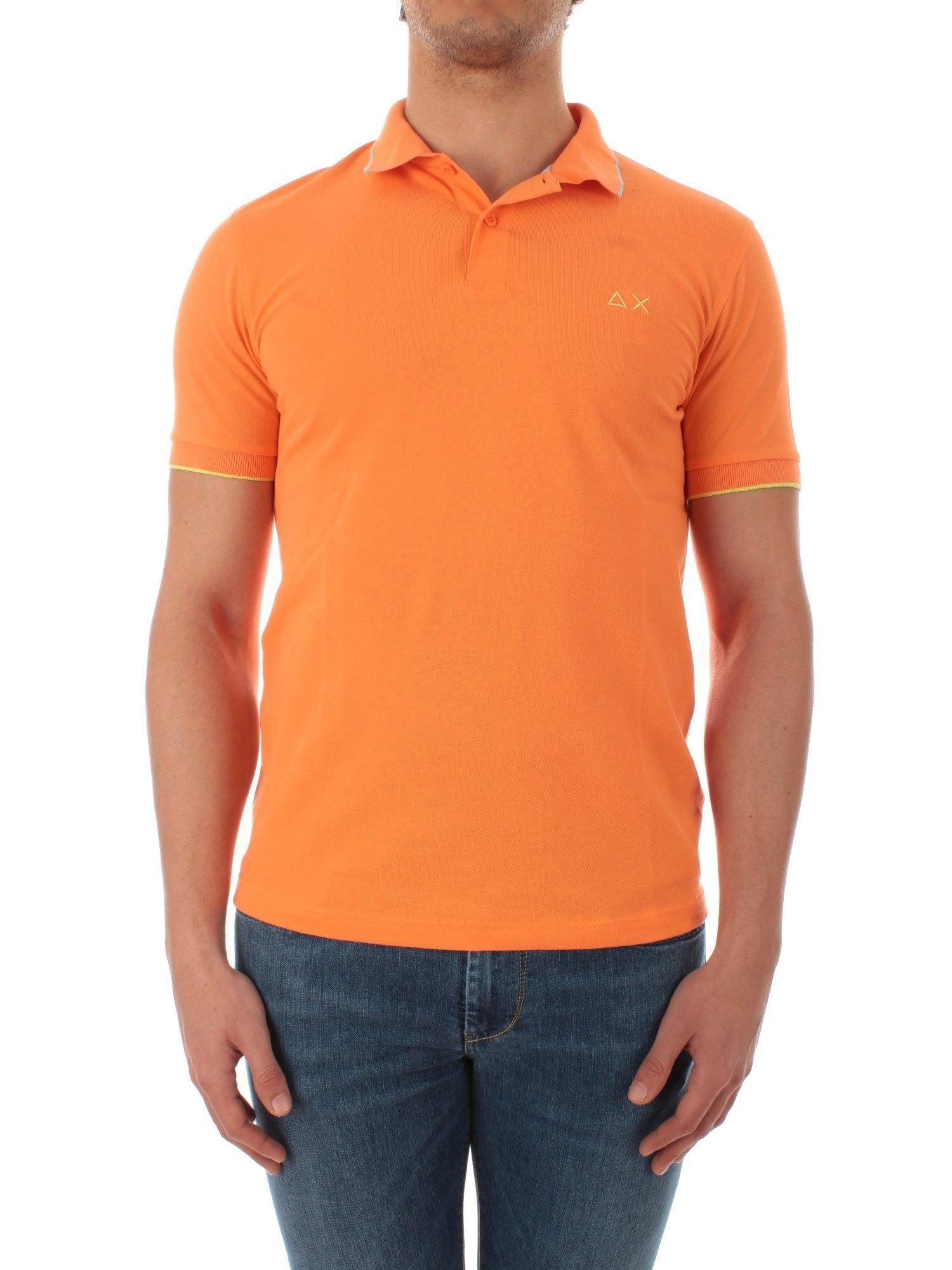 Sun 68 Polo Shirt in Orange for Men | Lyst
