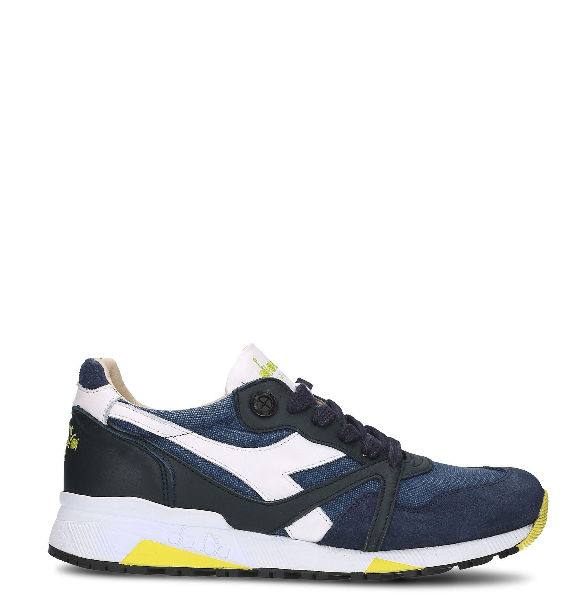 Diadora Blue Leather Sneakers for Men Lyst