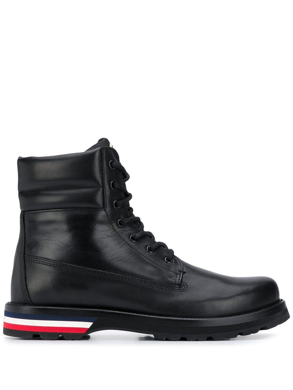 Moncler Leather Ankle Boots in Black for Men - Lyst