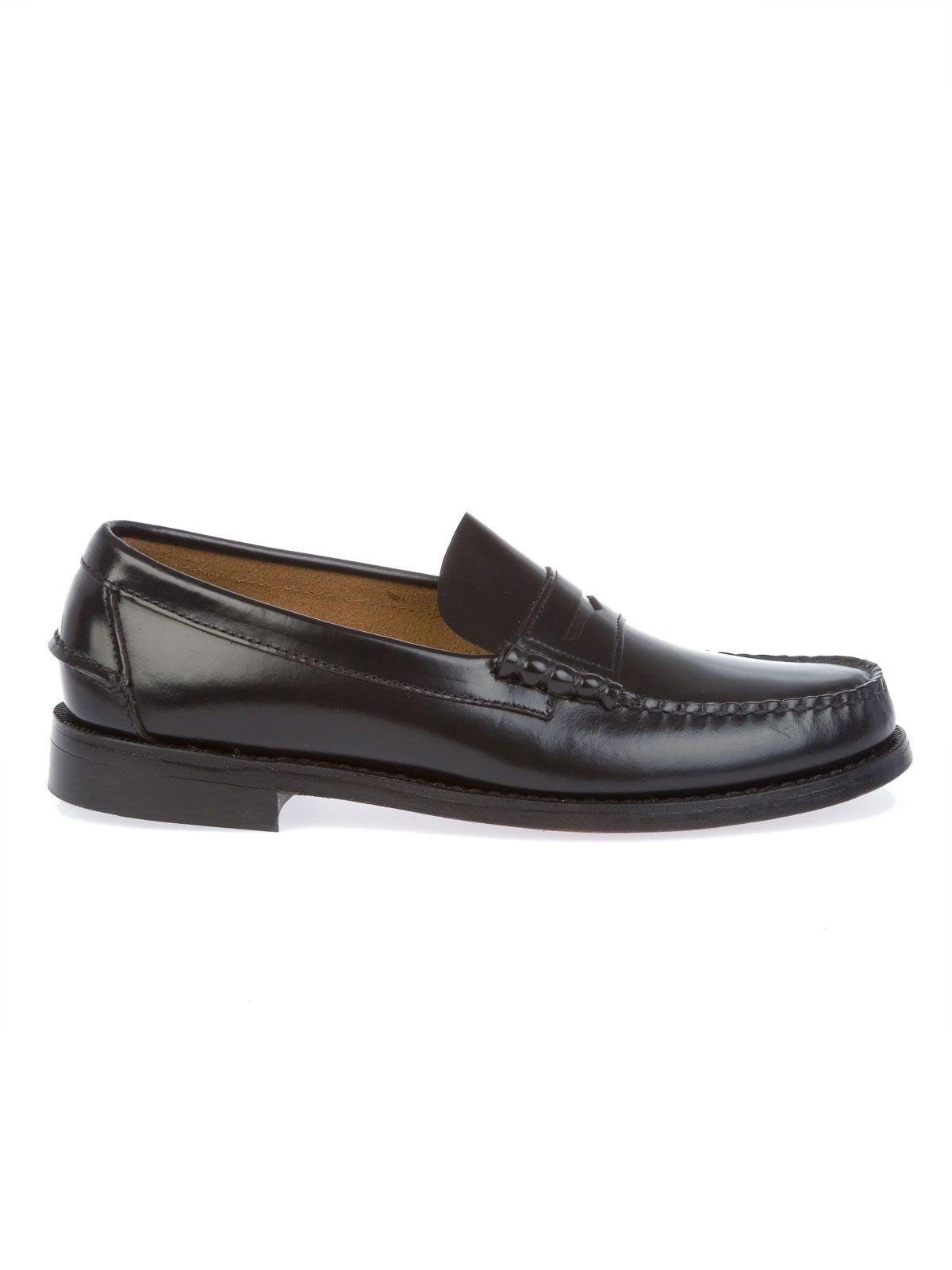 Sebago Black Leather Loafers for Men - Lyst