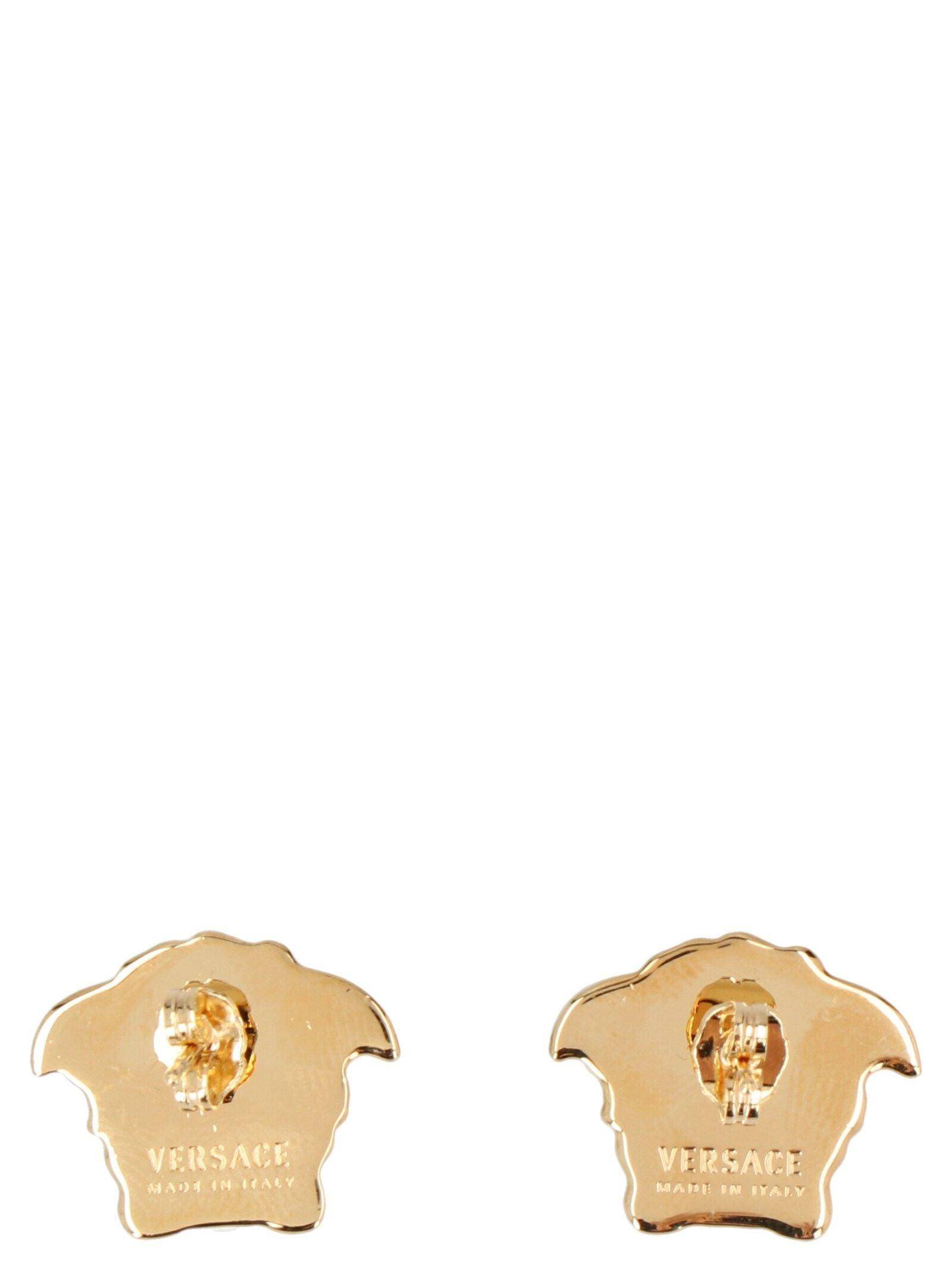 Versace Medusa Head Gold-plated Brass Stud Earrings in Metallic | Lyst