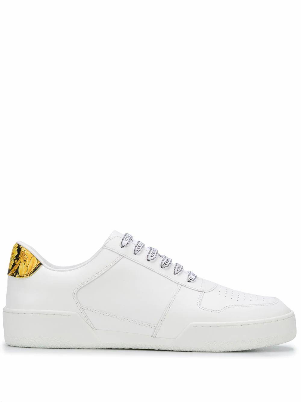Versace Baroque-print Leather Sneakers in White - Save 64% - Lyst