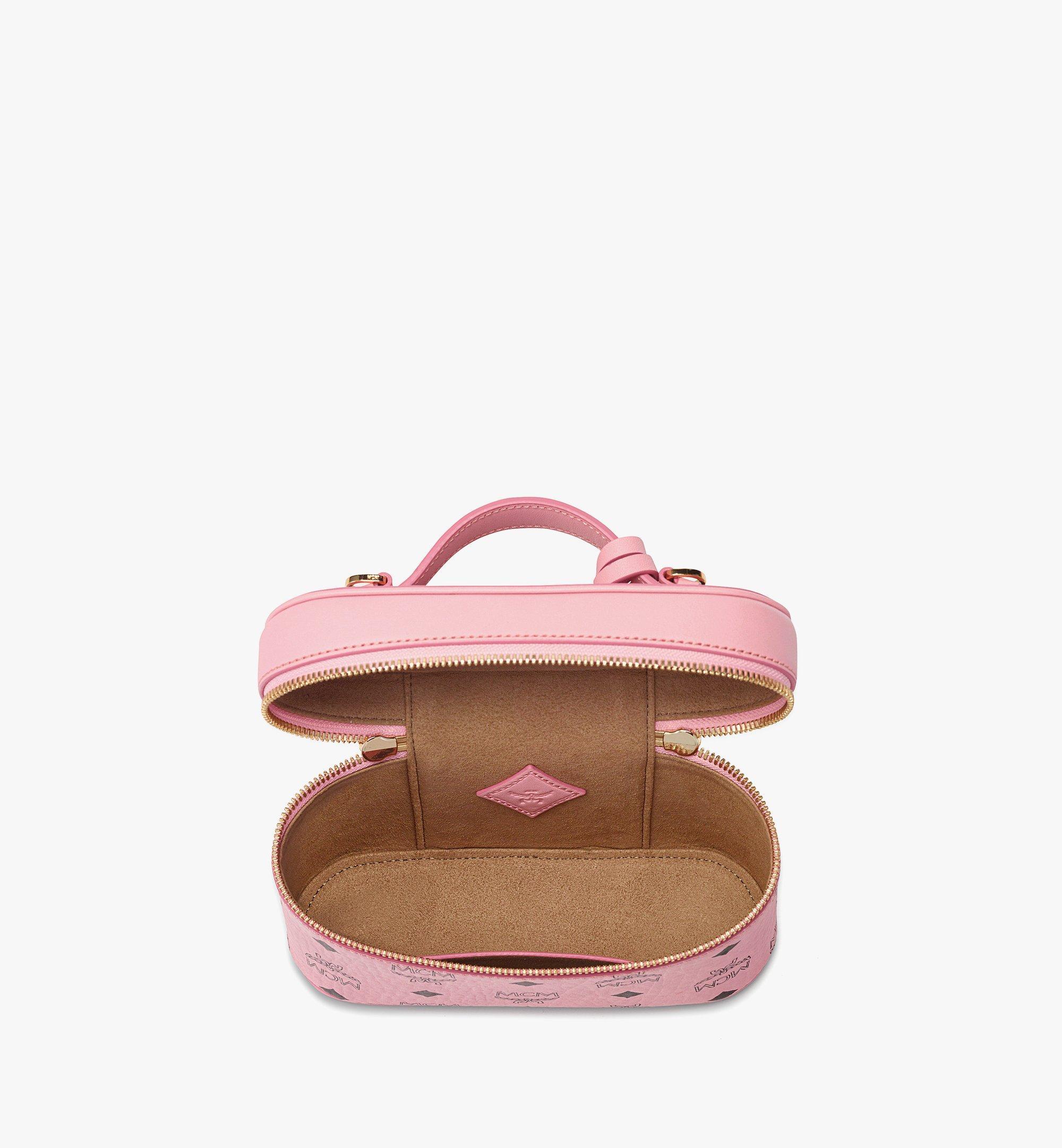 MCM Aren Vanity Case In Visetos Leather Mix in Pink Lyst