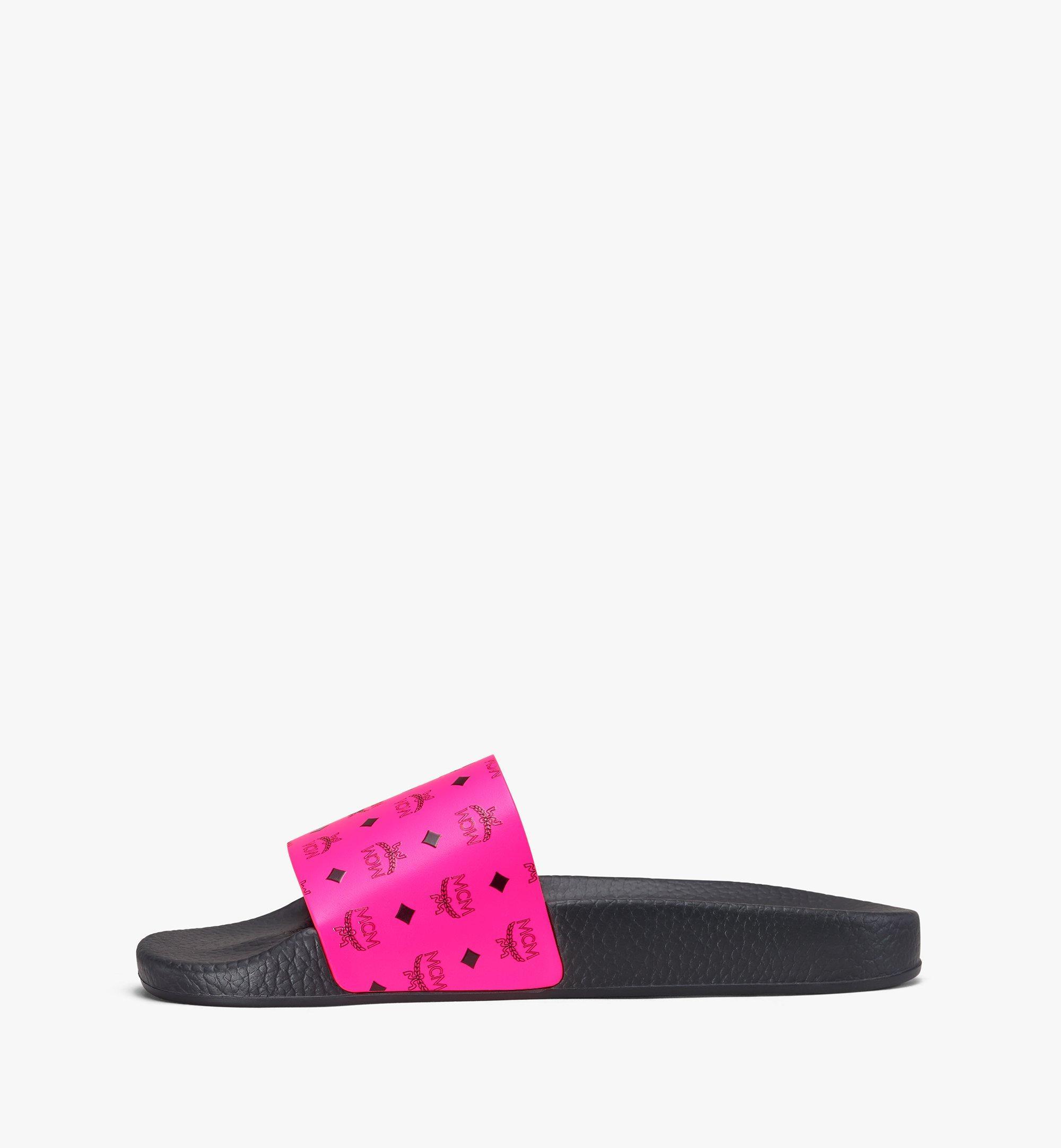 women's monogram print rubber slides