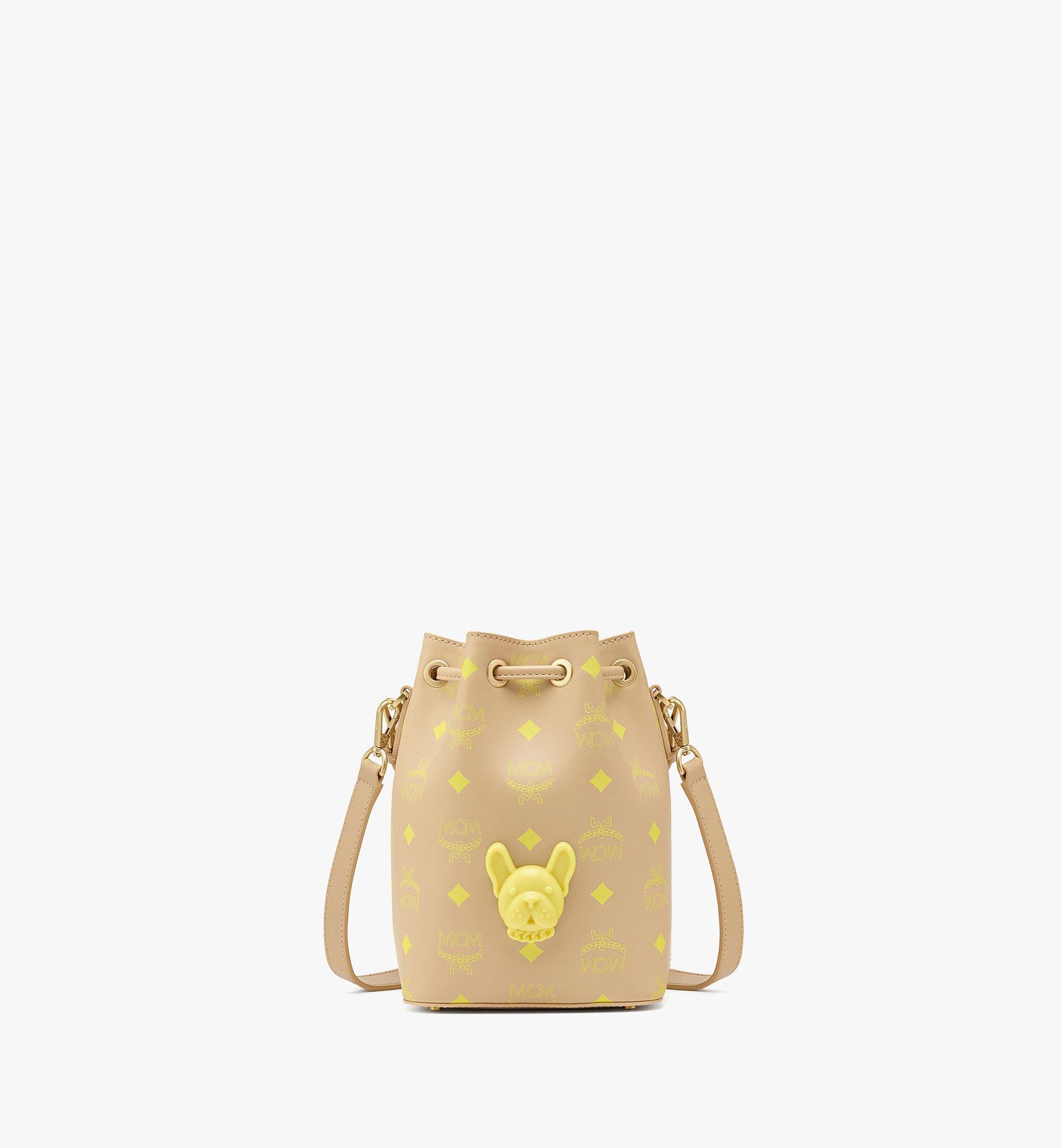 MCM M Pup Drawstring Bag In Color Splash Logo Leather Lyst
