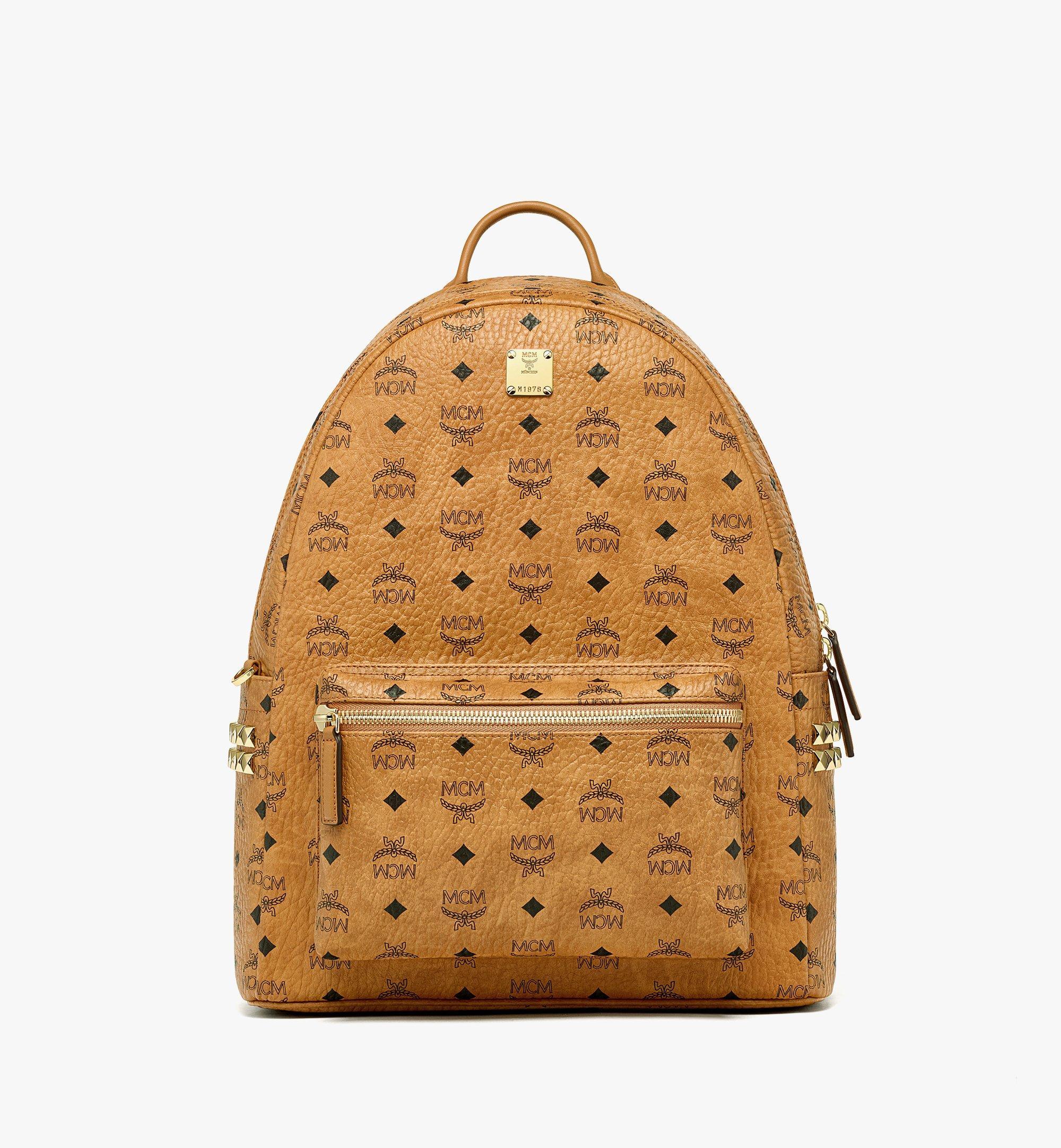 MCM Stark Side Studs Backpack In Visetos in Natural for Men Lyst