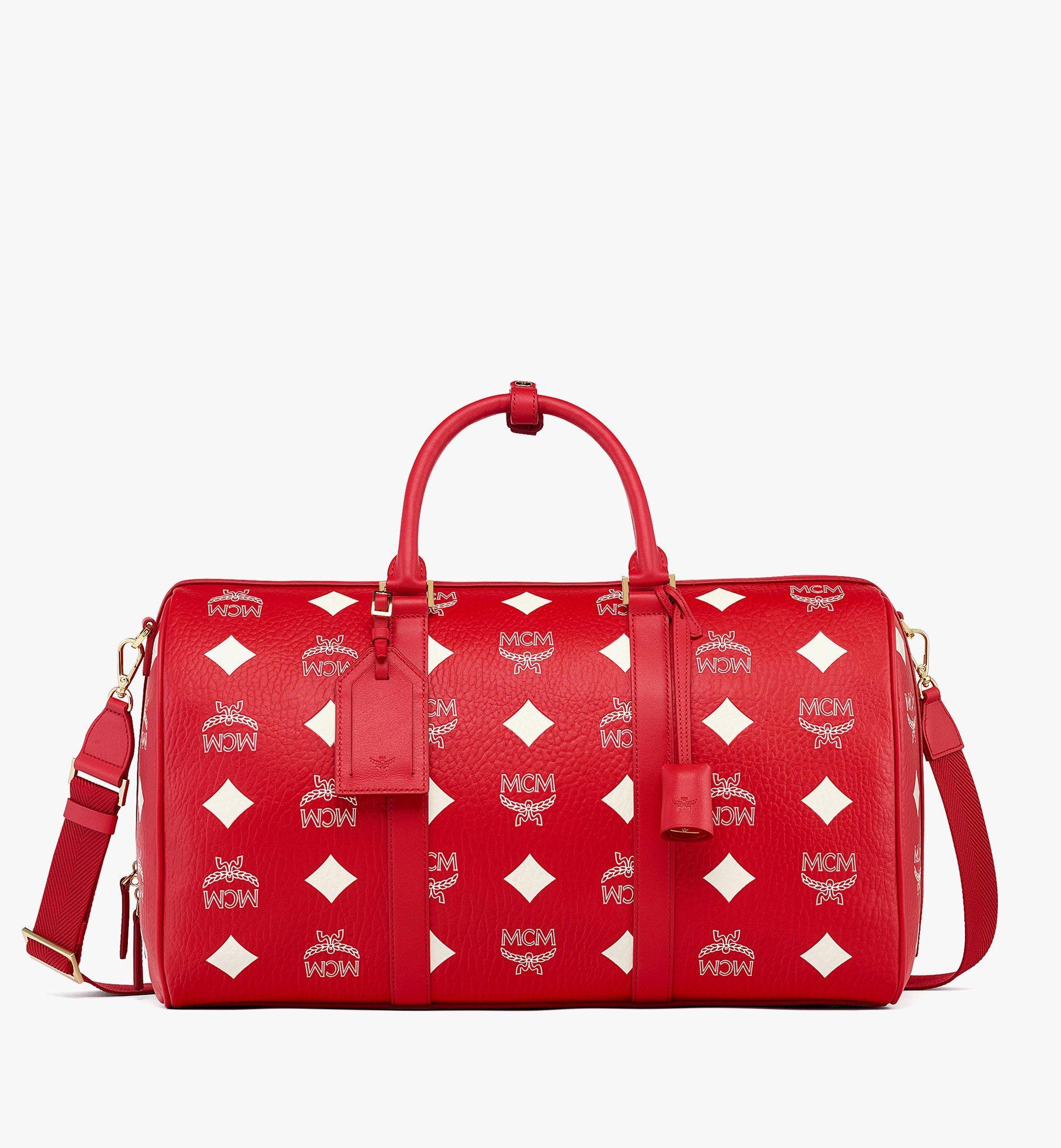 MCM Ottomar Weekender Bag In Maxi Visetos in Red for Men Lyst UK