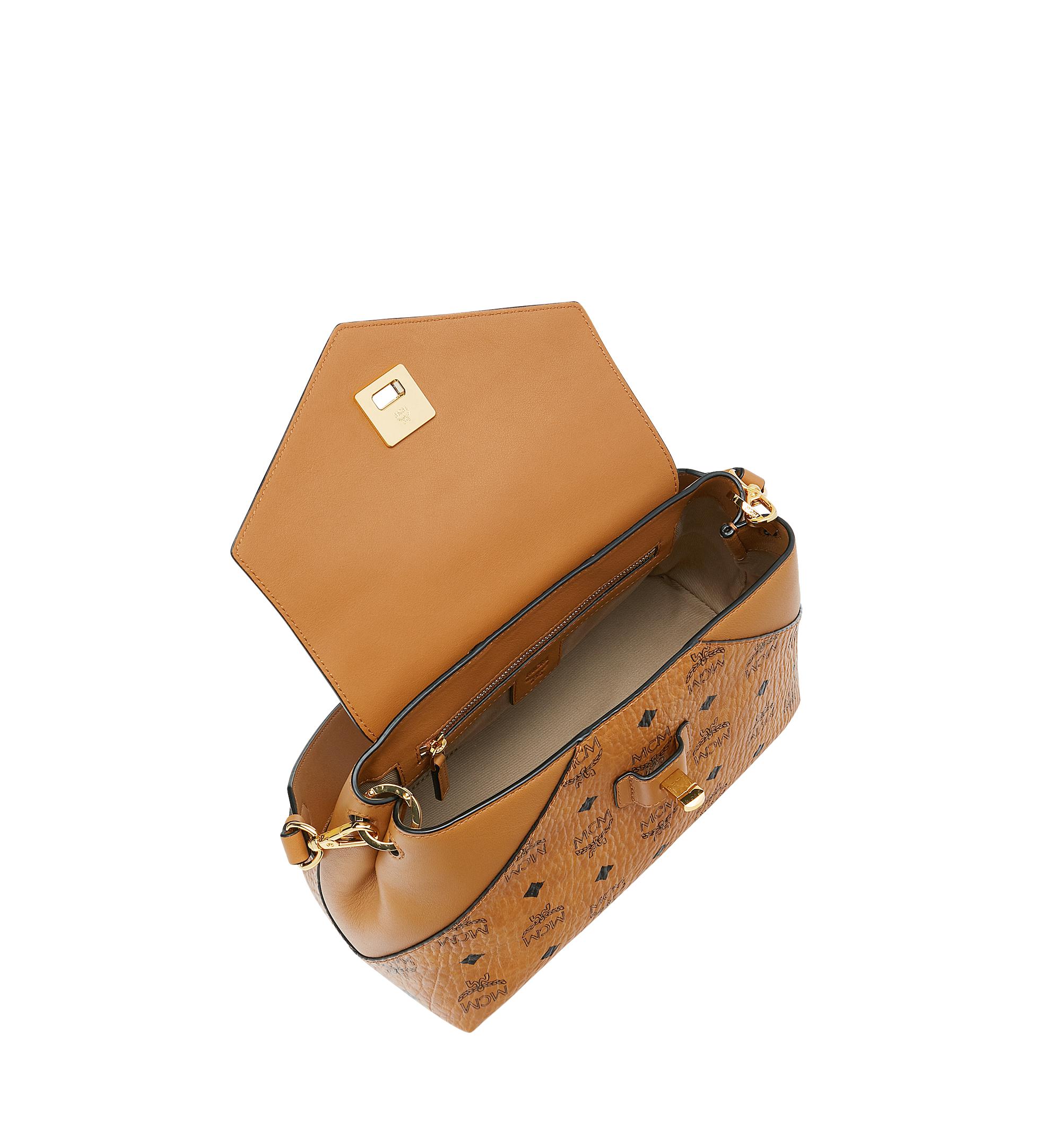 MCM Canvas Essential Crossbody In Visetos Original in Cognac (Brown) Lyst