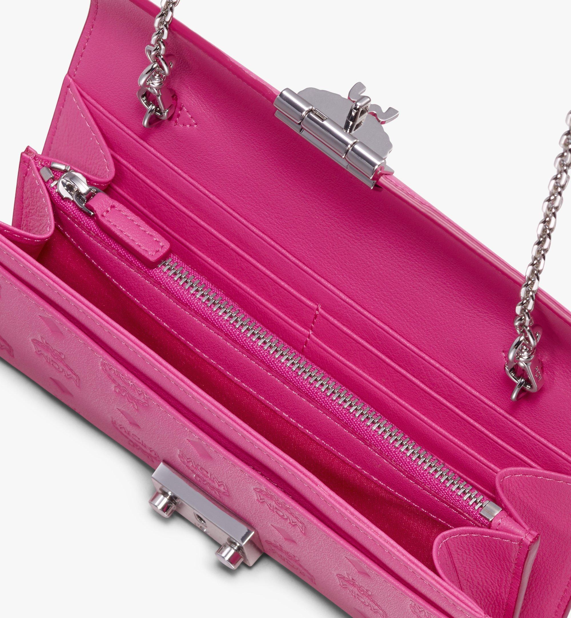 Mcm Patricia Monogram Leather Chain Wallet IUCN Water