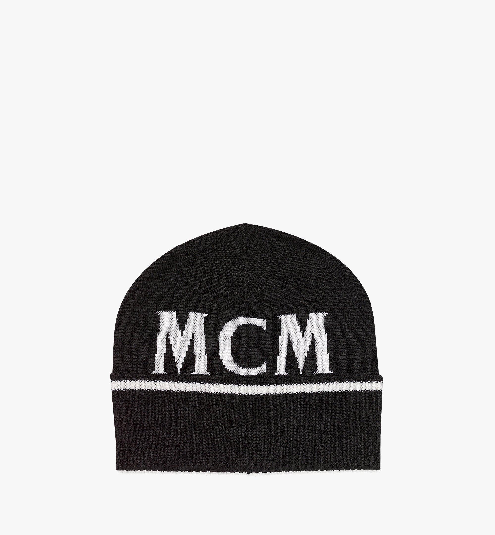 MCM Intarsia Logo Wool Beanie in Black for Men | Lyst