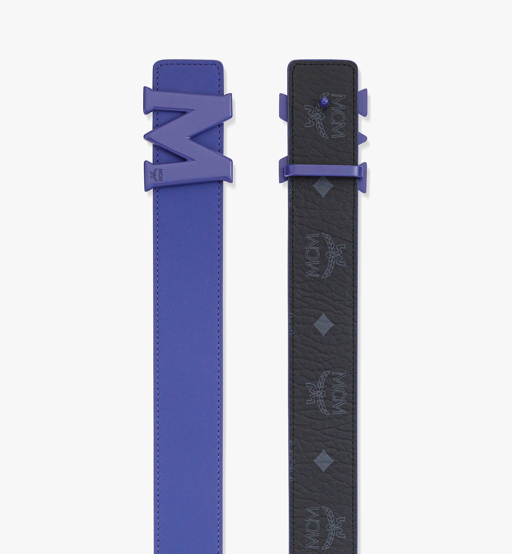 MCM Claus Tonal M Reversible Belt 1.5 in Blue for Men