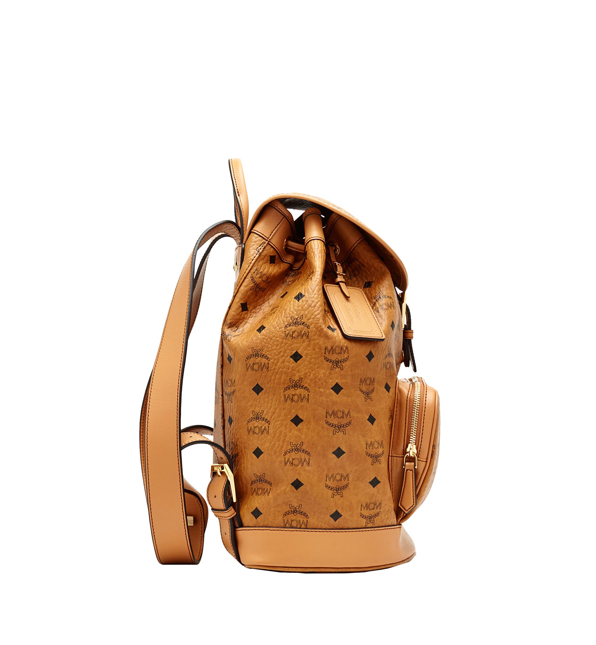 MCM Heritage Single Pocket Rucksack In Visetos in Brown for Men | Lyst