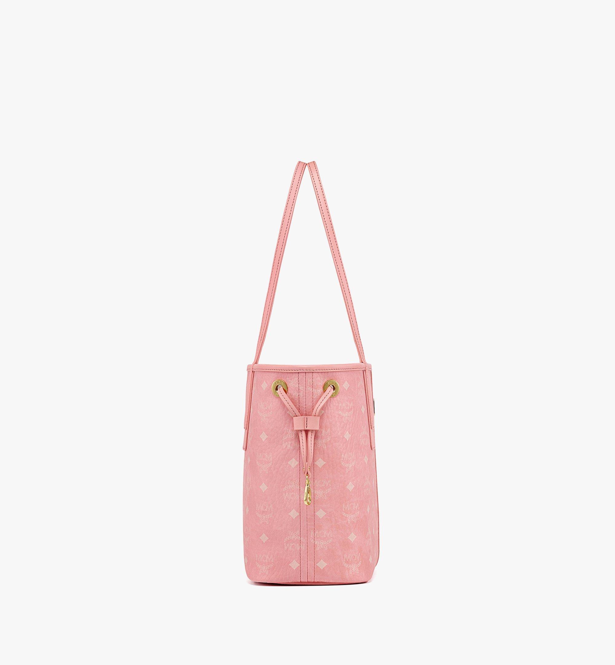 MCM Medium Liz Reversible Visetos Leather Shopper in Pink