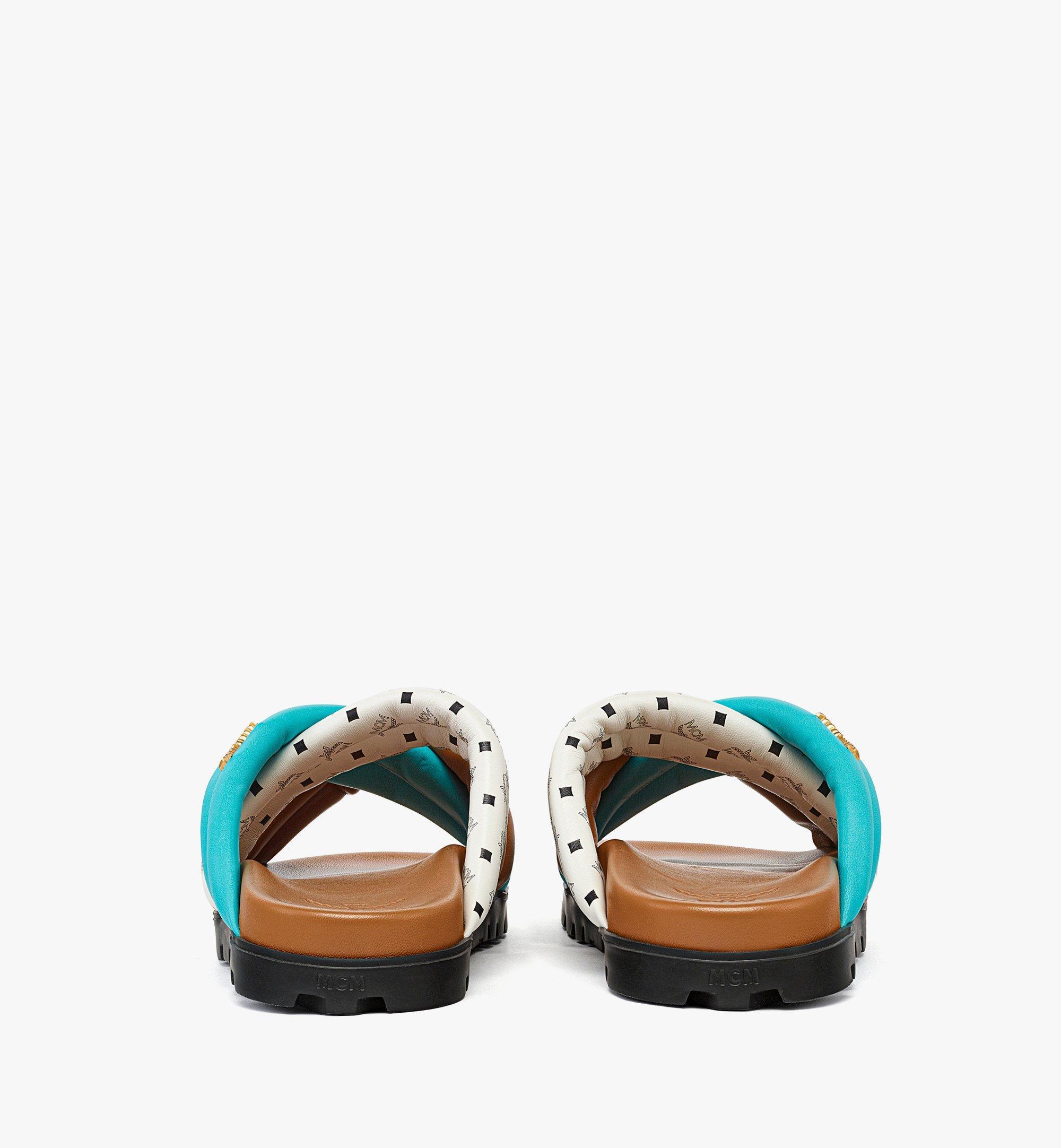 MCM Monogram Print Cross in Lamb Leatherサンダル 40 IT Monogram Print Cross Sandals in Lamb Leather Cognac