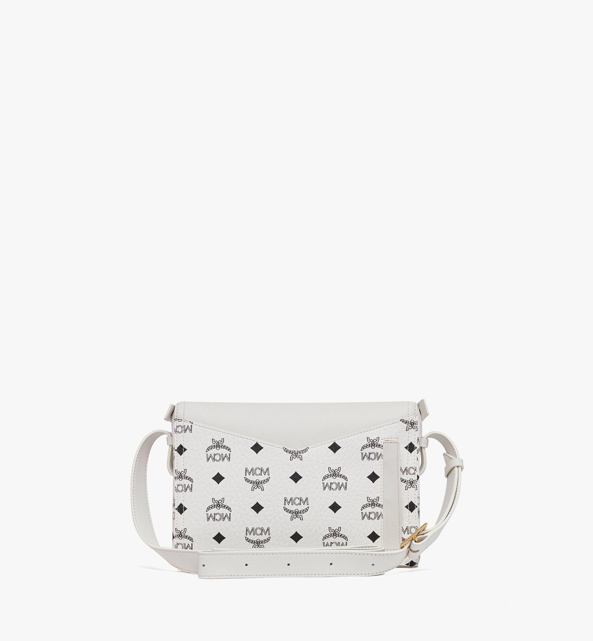 MCM Diamant 3d Shoulder Bag In Visetos Leather Mix in White | Lyst