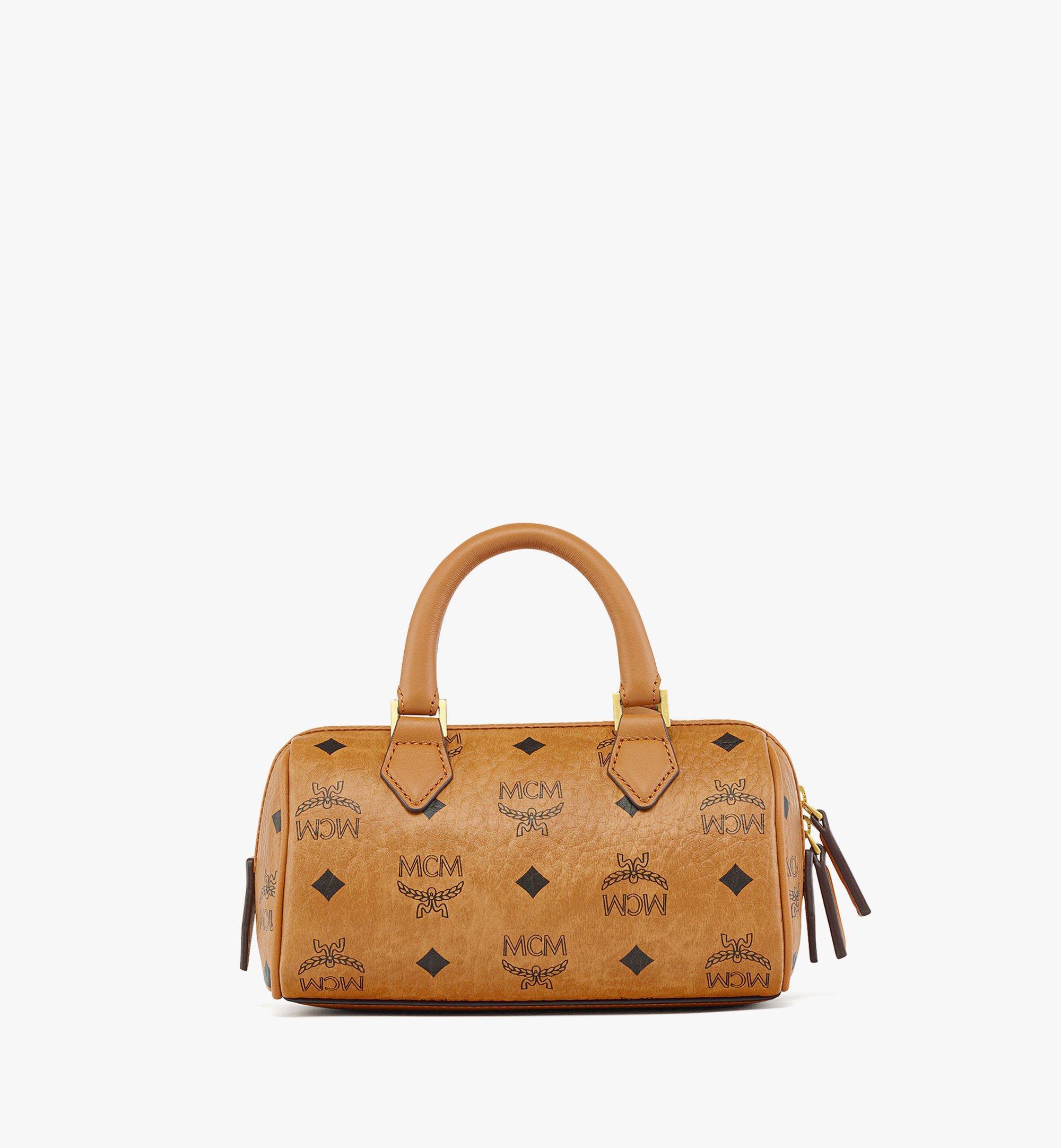 Mcm mini top handle leather crossbody bag sales