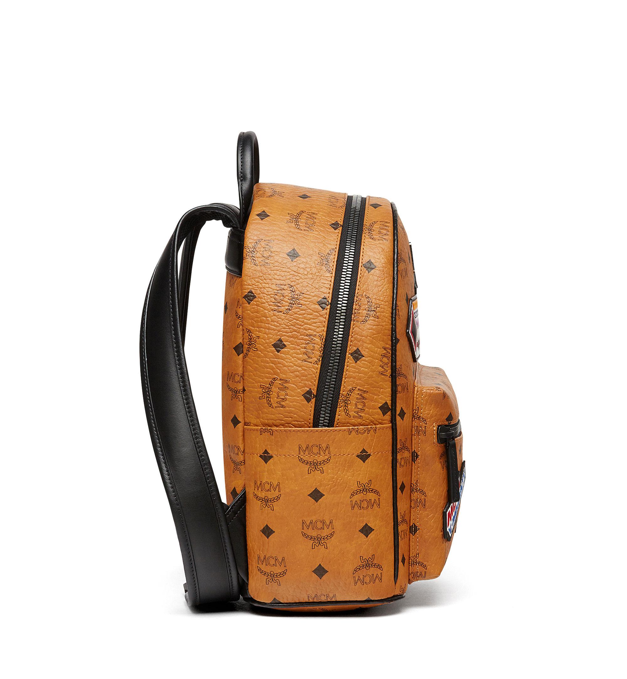 Mcm Essential Boston Bag Visetos Victory Patches Cognac IUCN Water