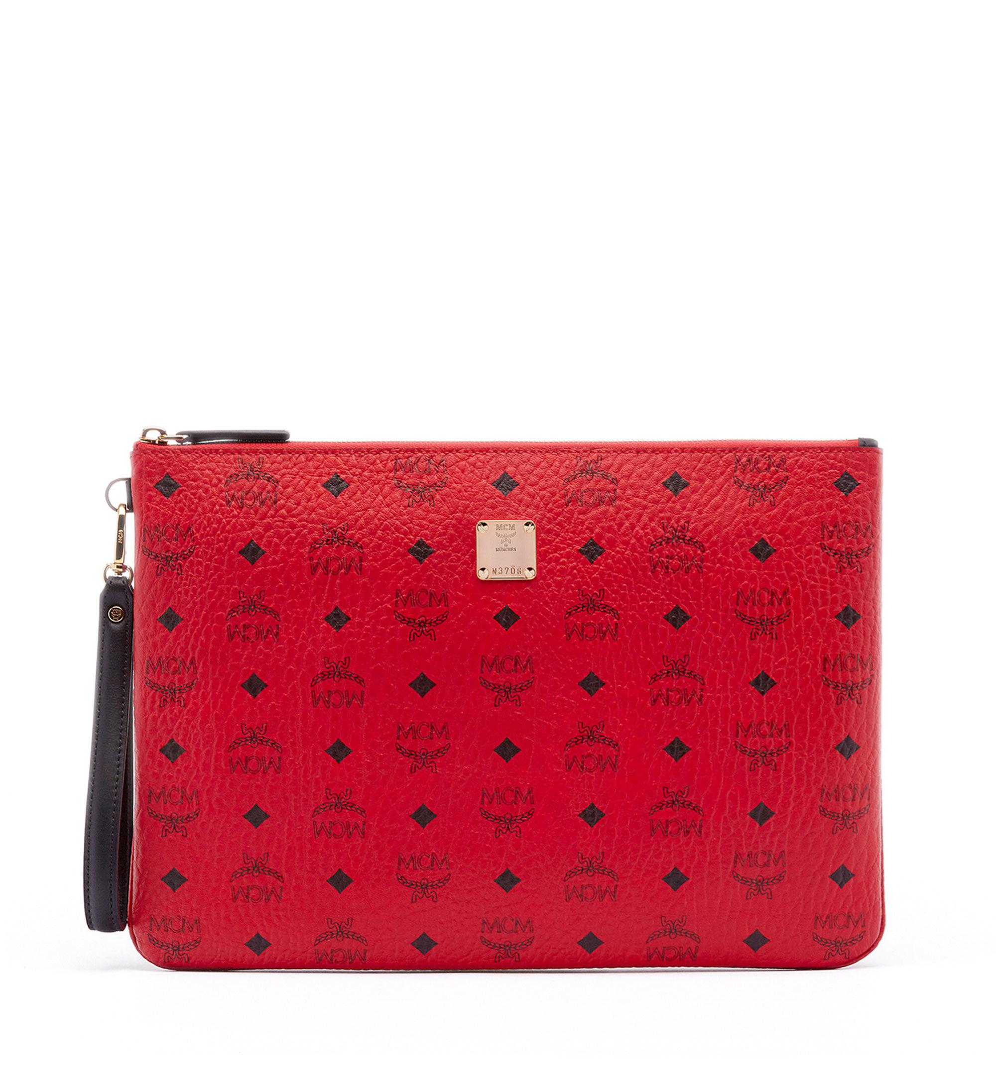 MCM Canvas Stark Pouch With Wristlet in Ruby Red (Red) Lyst