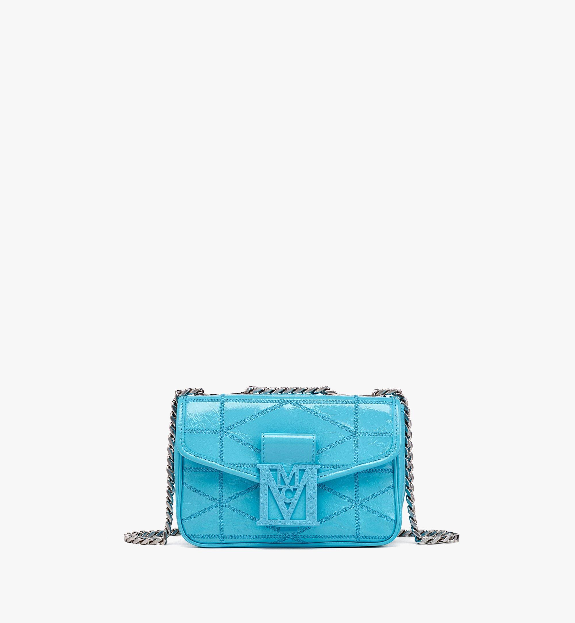 MCM Travia Quilted Shoulder Bag In Crushed Leather in Blue Lyst