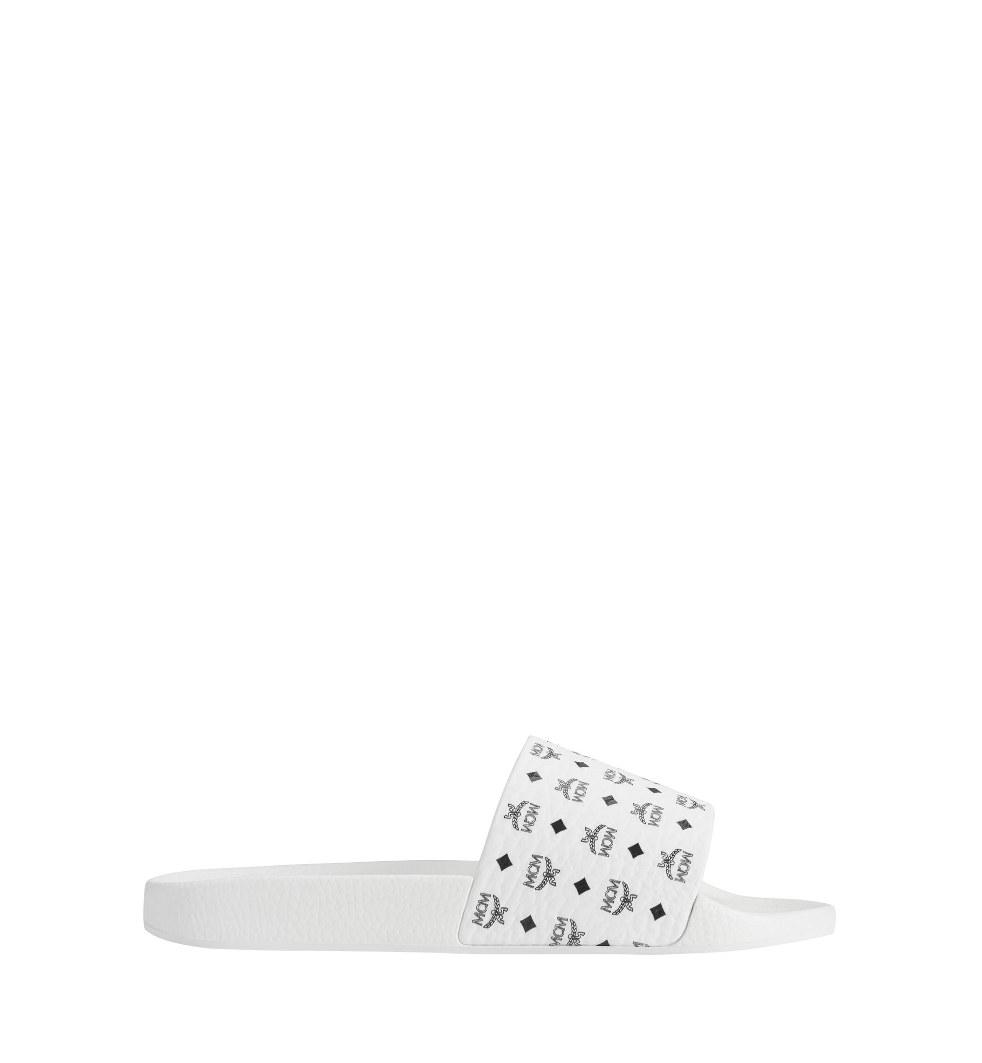 t monogram leather bubble slides