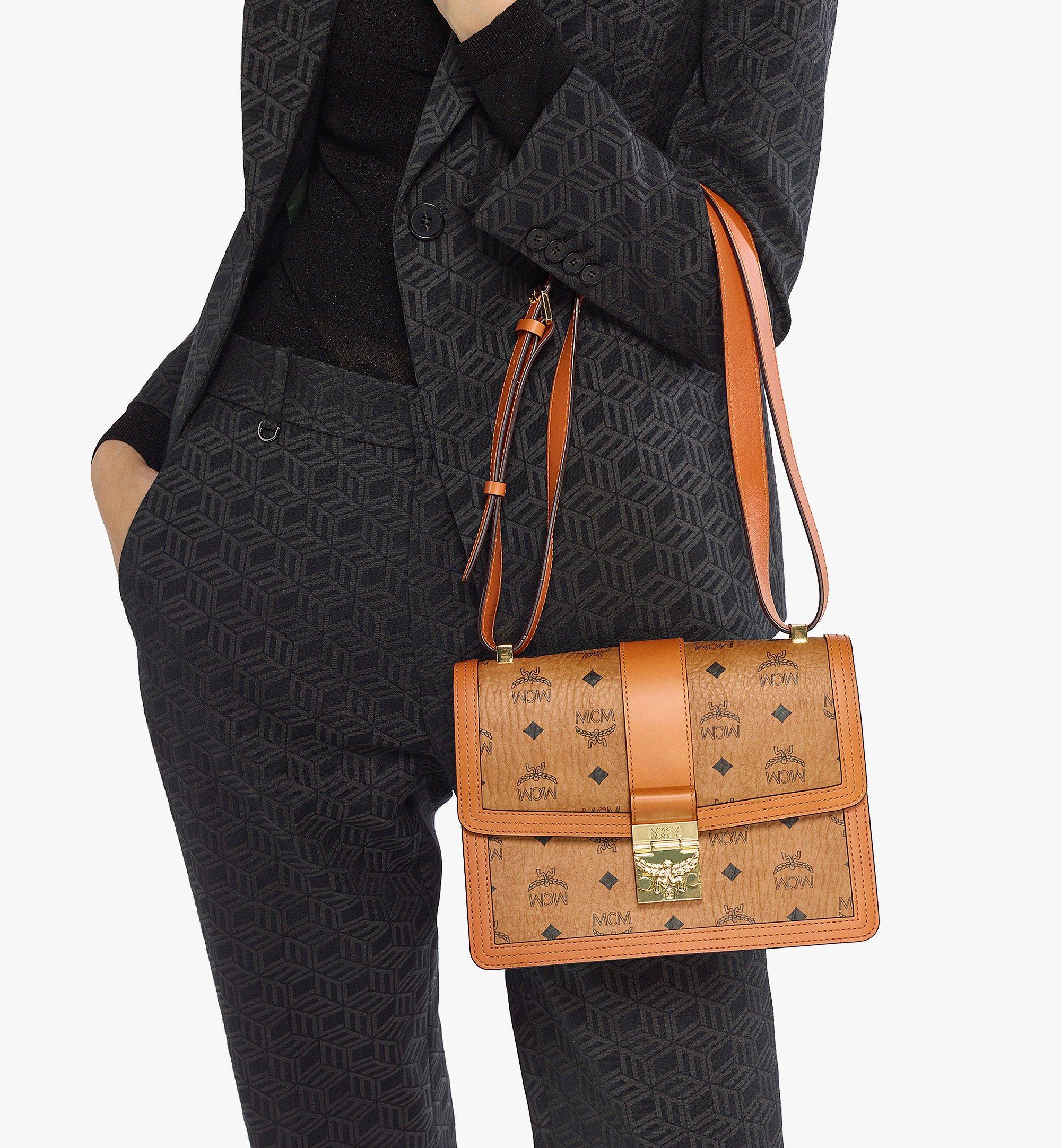 Small Tracy Shoulder Bag in Visetos Cognac