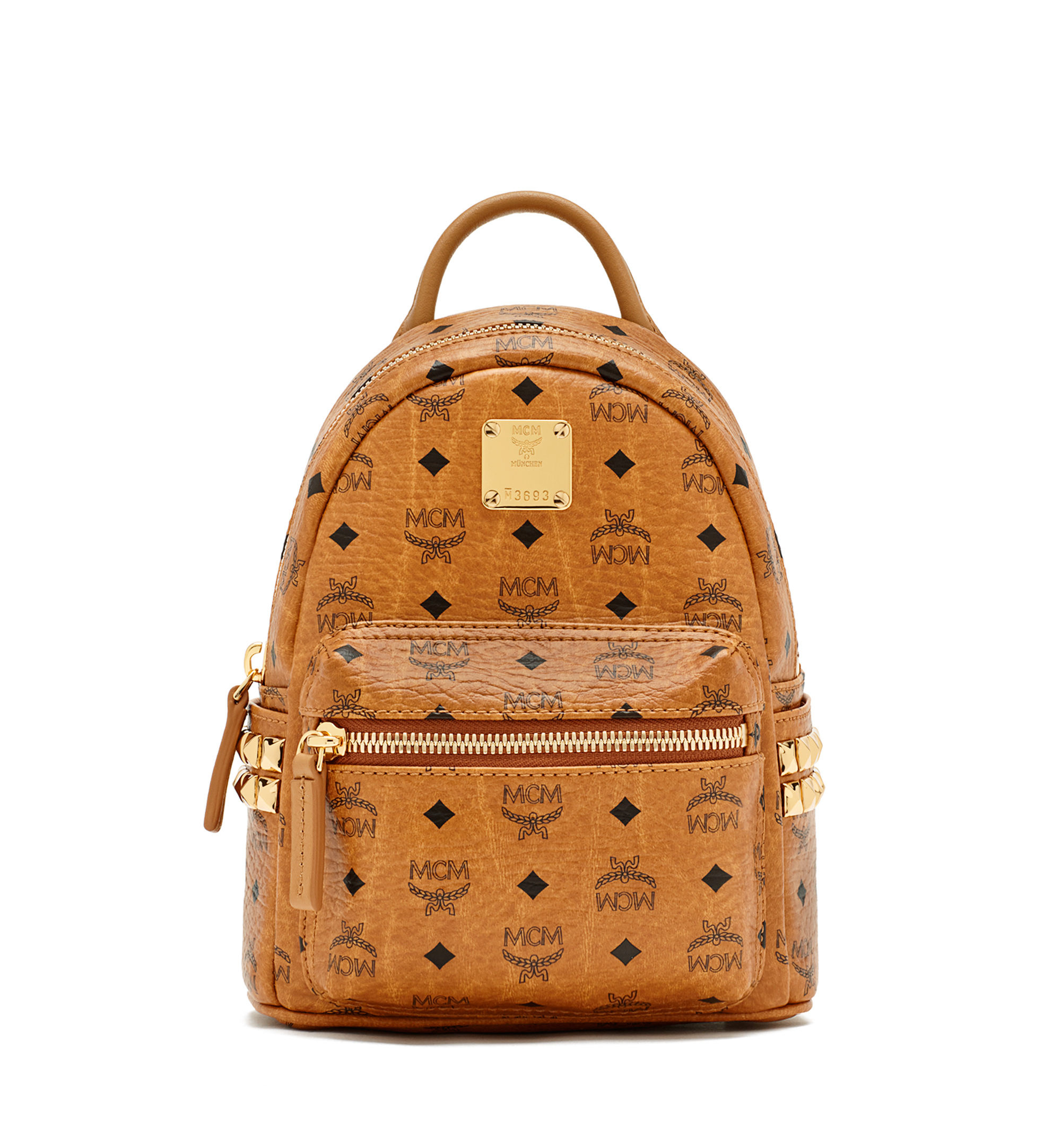 Lyst - Mcm Medium Front Studs Stark Backpack in Natural