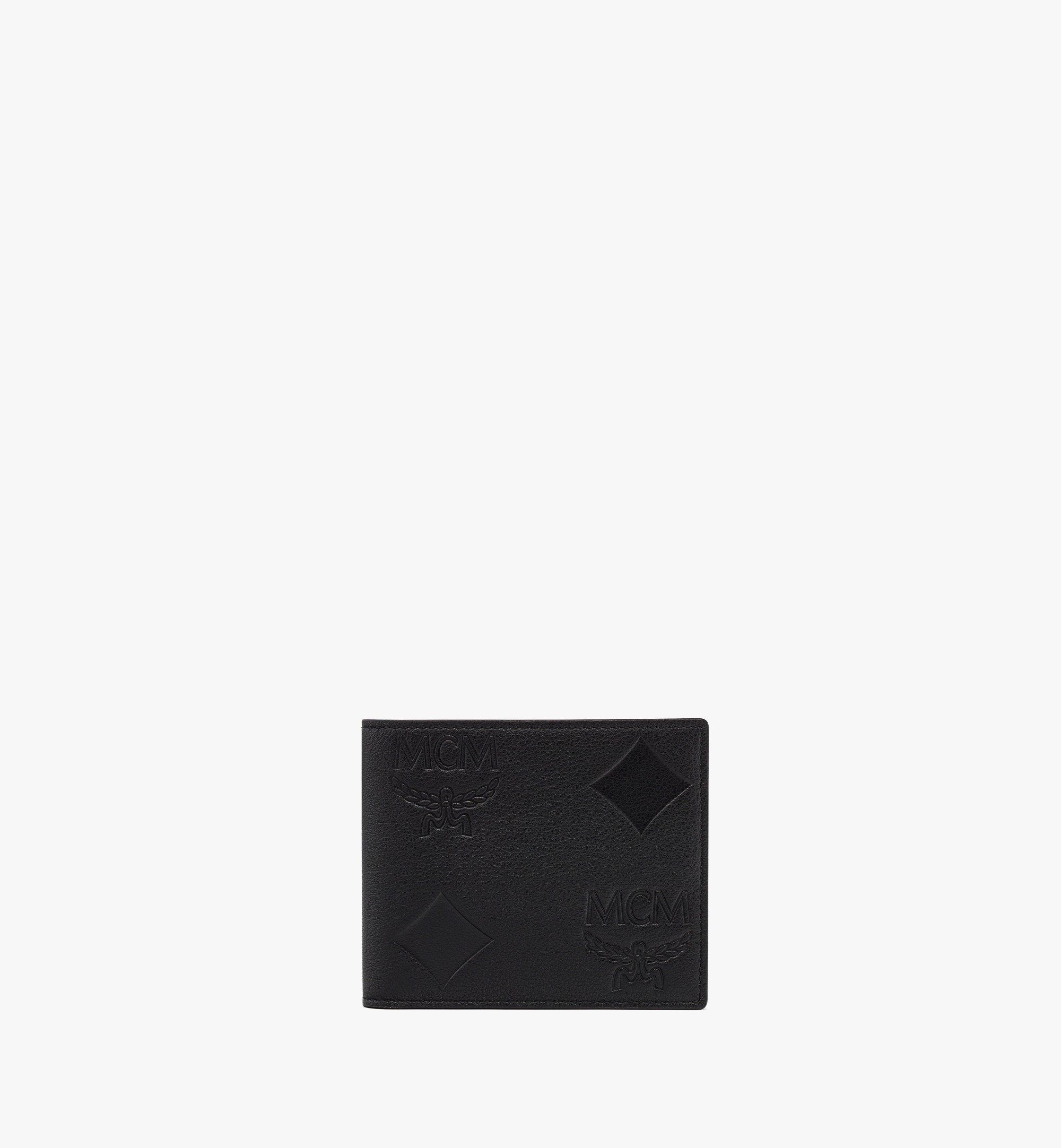 MCM Aren Bifold Wallet In Maxi Monogram Leather in Black for Men | Lyst UK