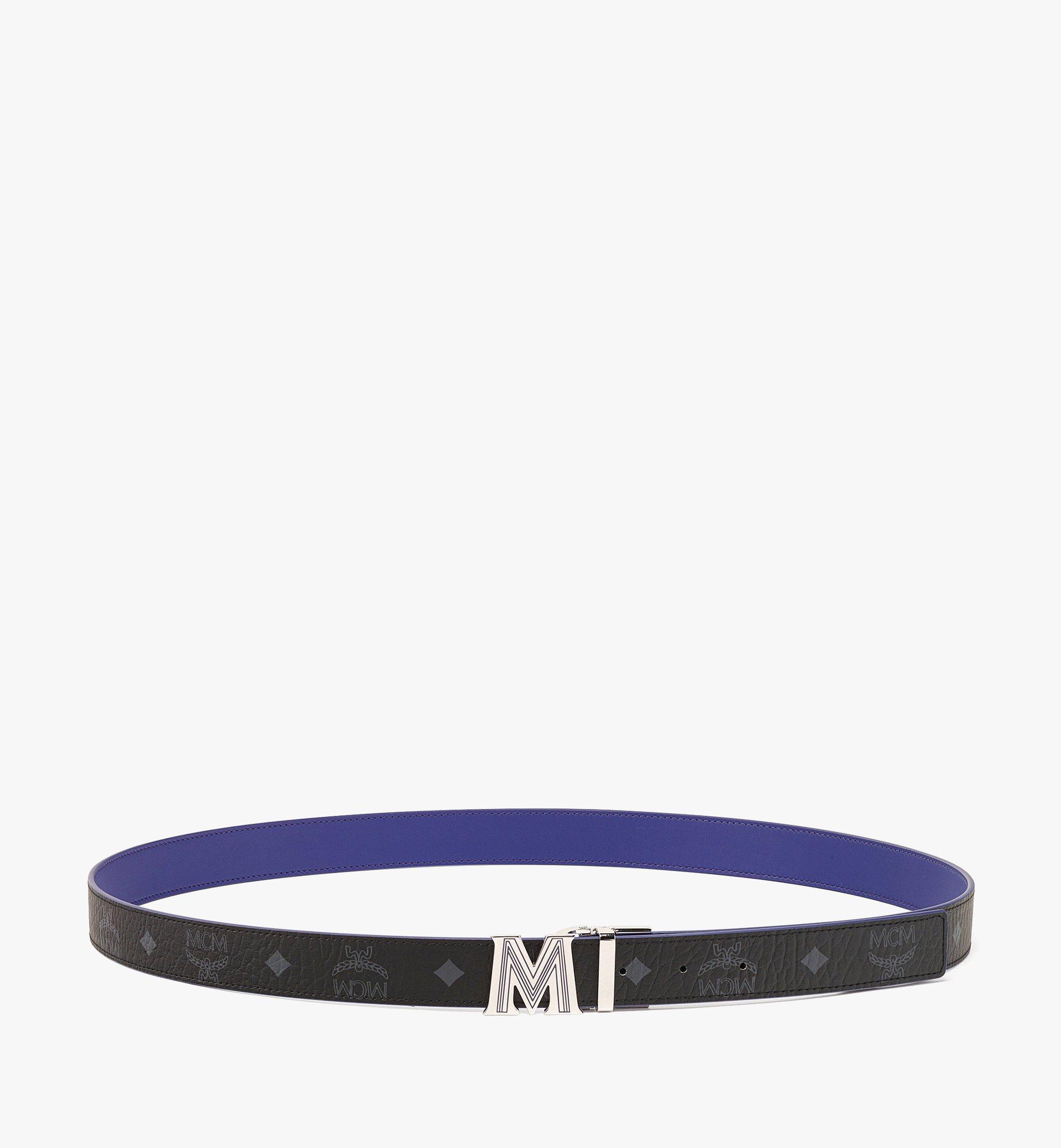 One Size M Reversible Belt 1.75 in White Logo Visetos Blue