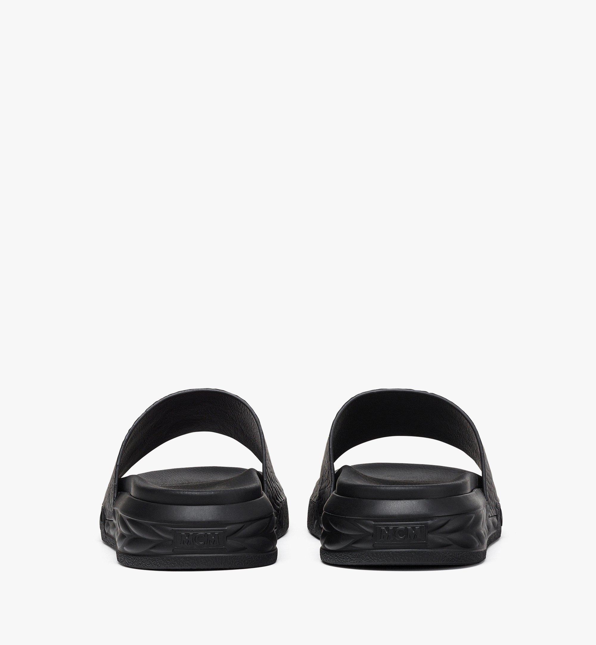 Mcm Visetos Black Mcm Sandals MCM Visetos Slide Sandals In Black