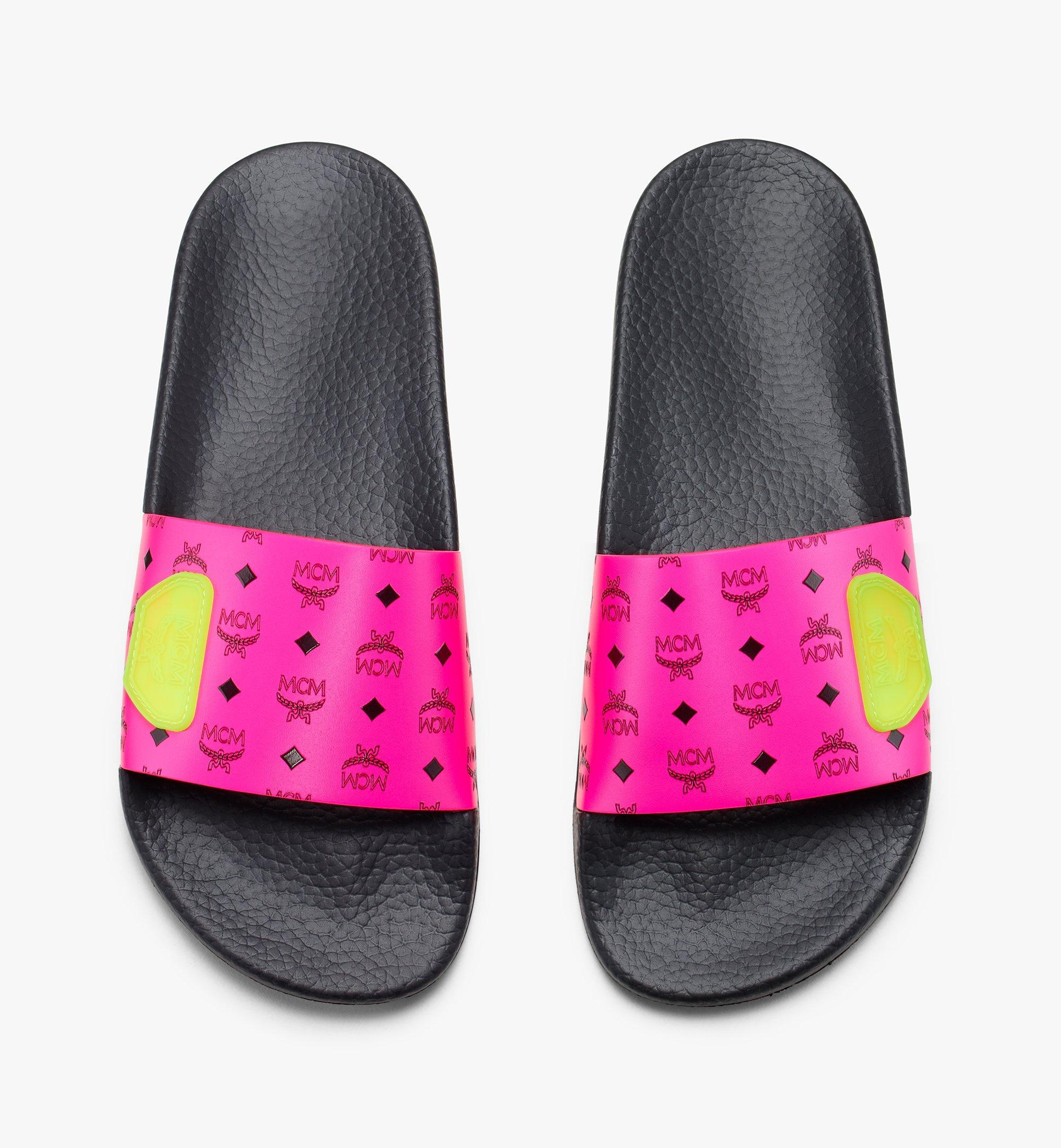 women's monogram print rubber slides