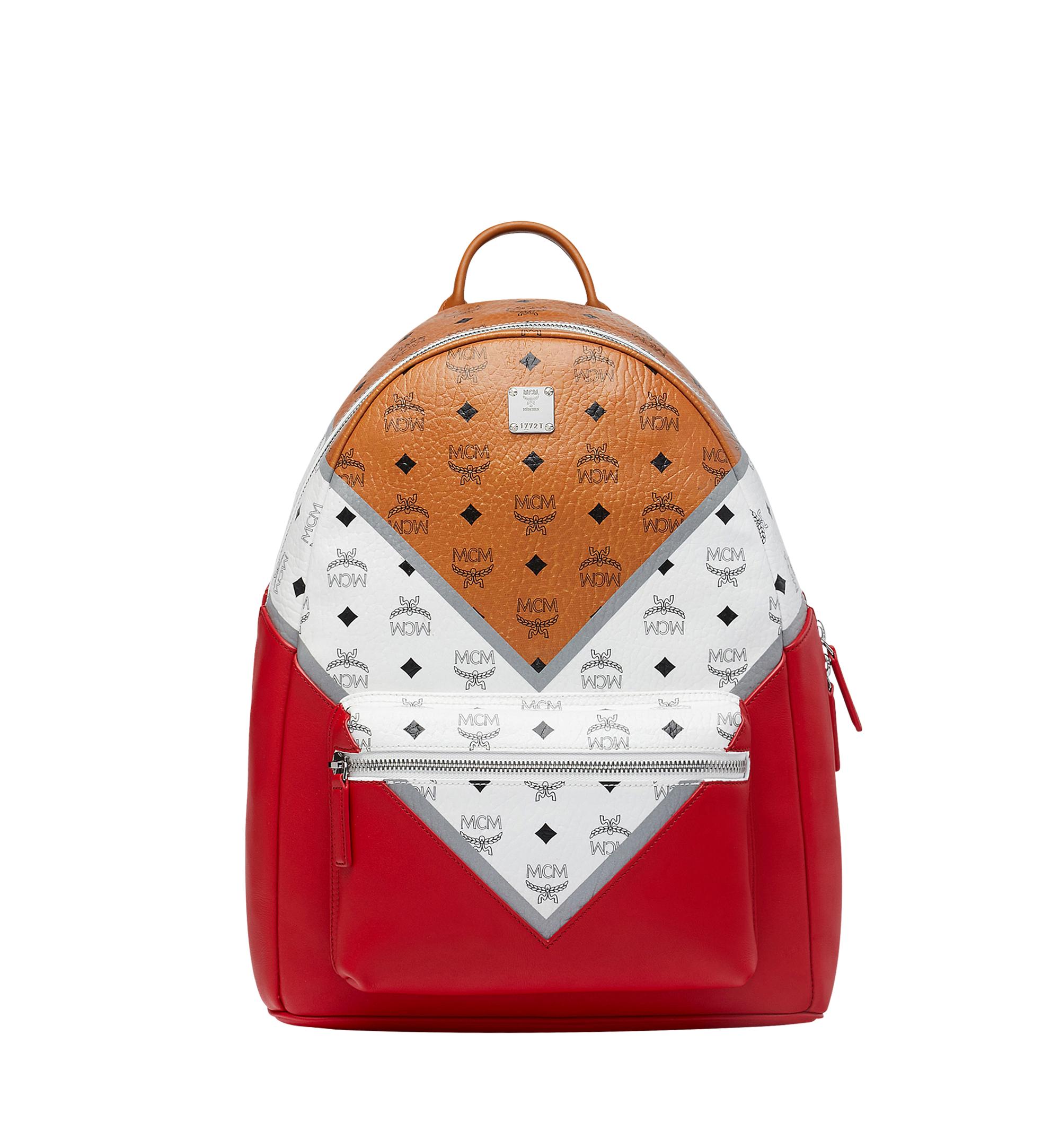 MCM Red STARK TRILOGIE Backpack Removable Shoulder Bag Clutch