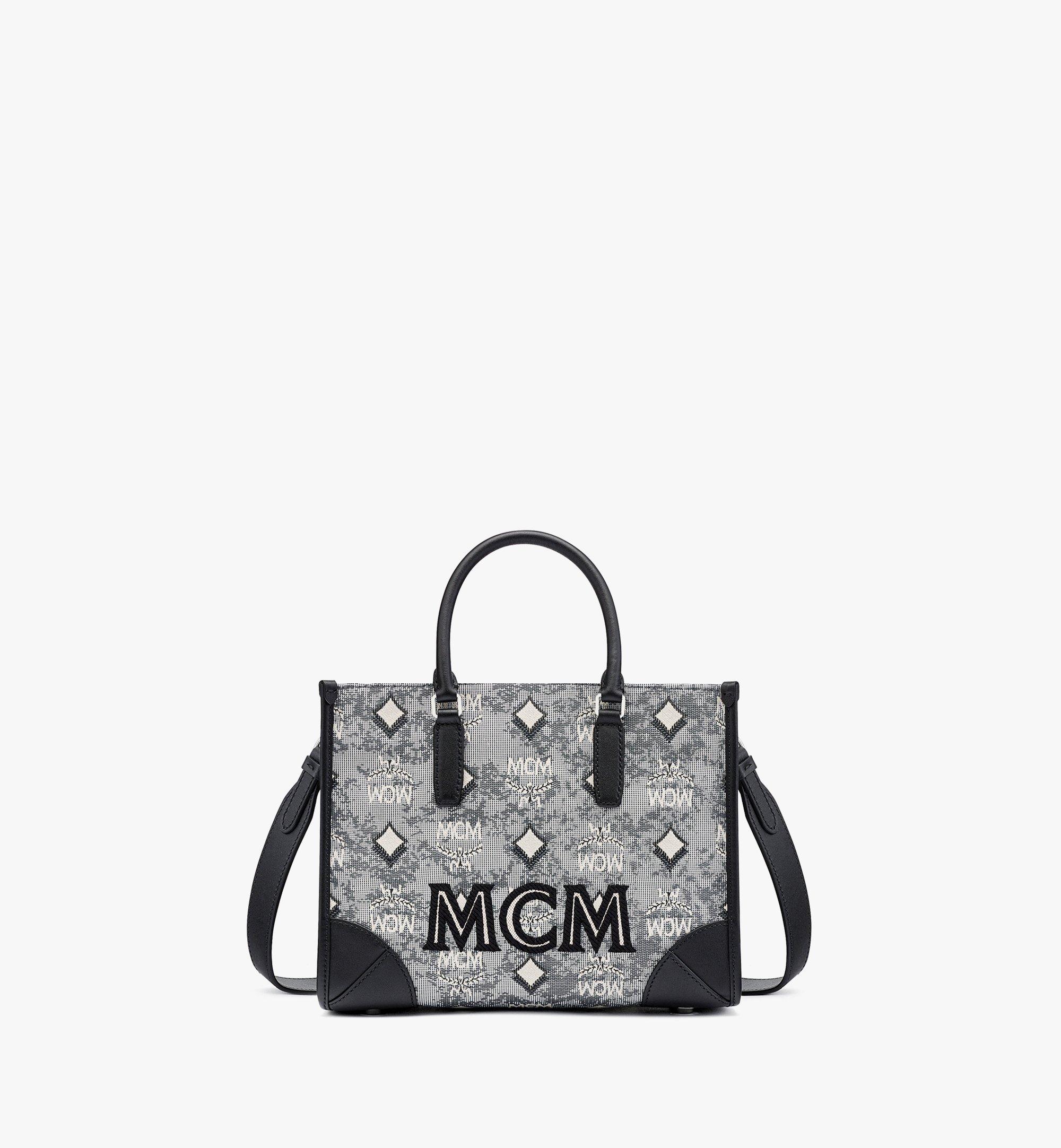 grey mcm tote