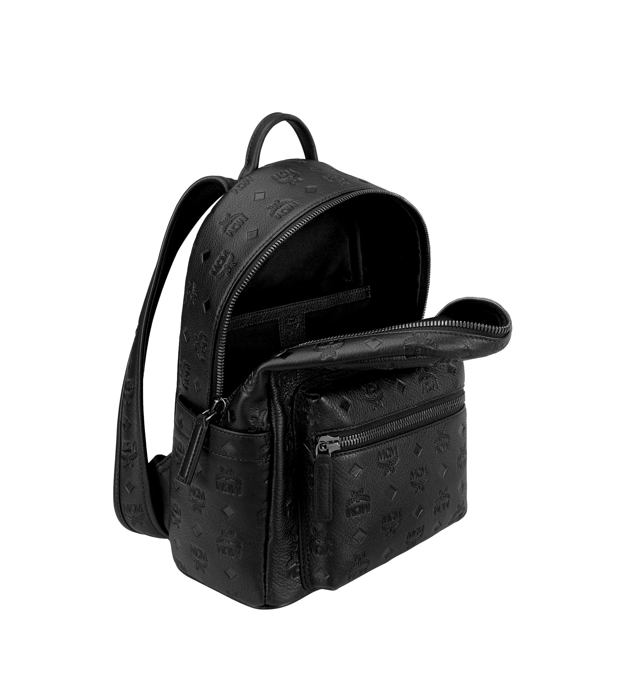 mcm backpack monogram ottomar leather black