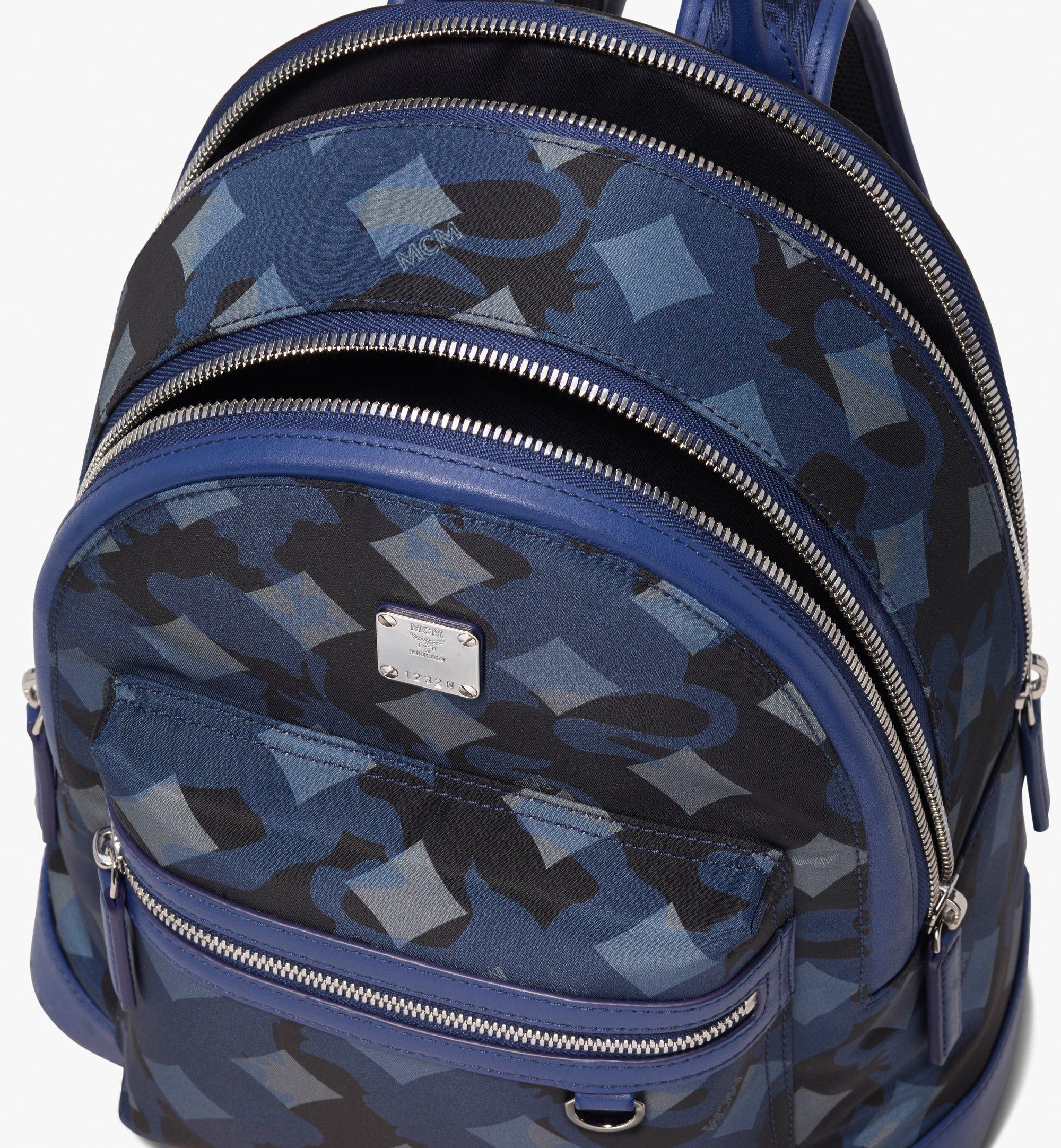 MCM Dieter Backpack Nylon Visetos Medium Navy in Nylon with