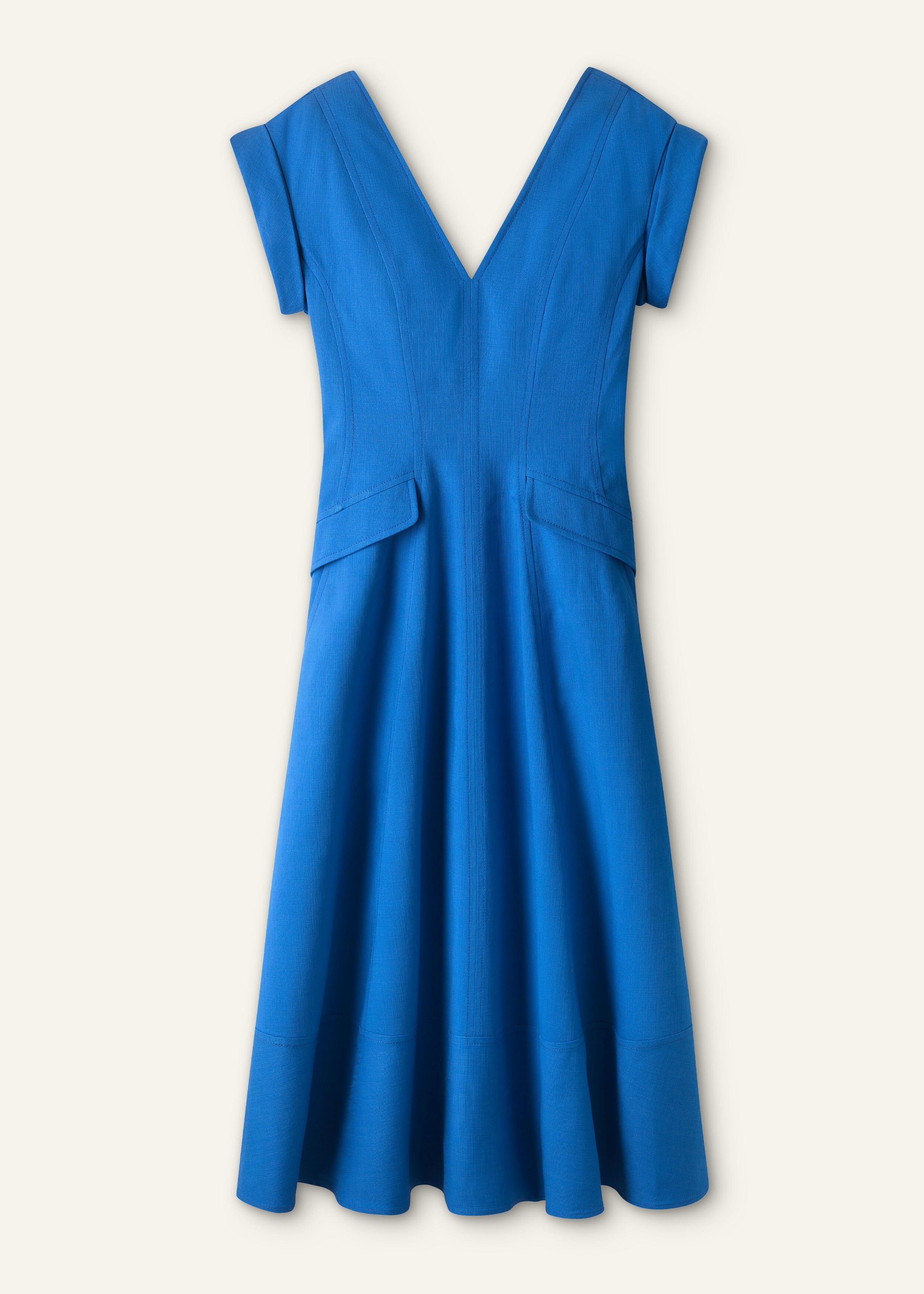 ME+EM Tailored Flare Midi Dress in Blue | Lyst
