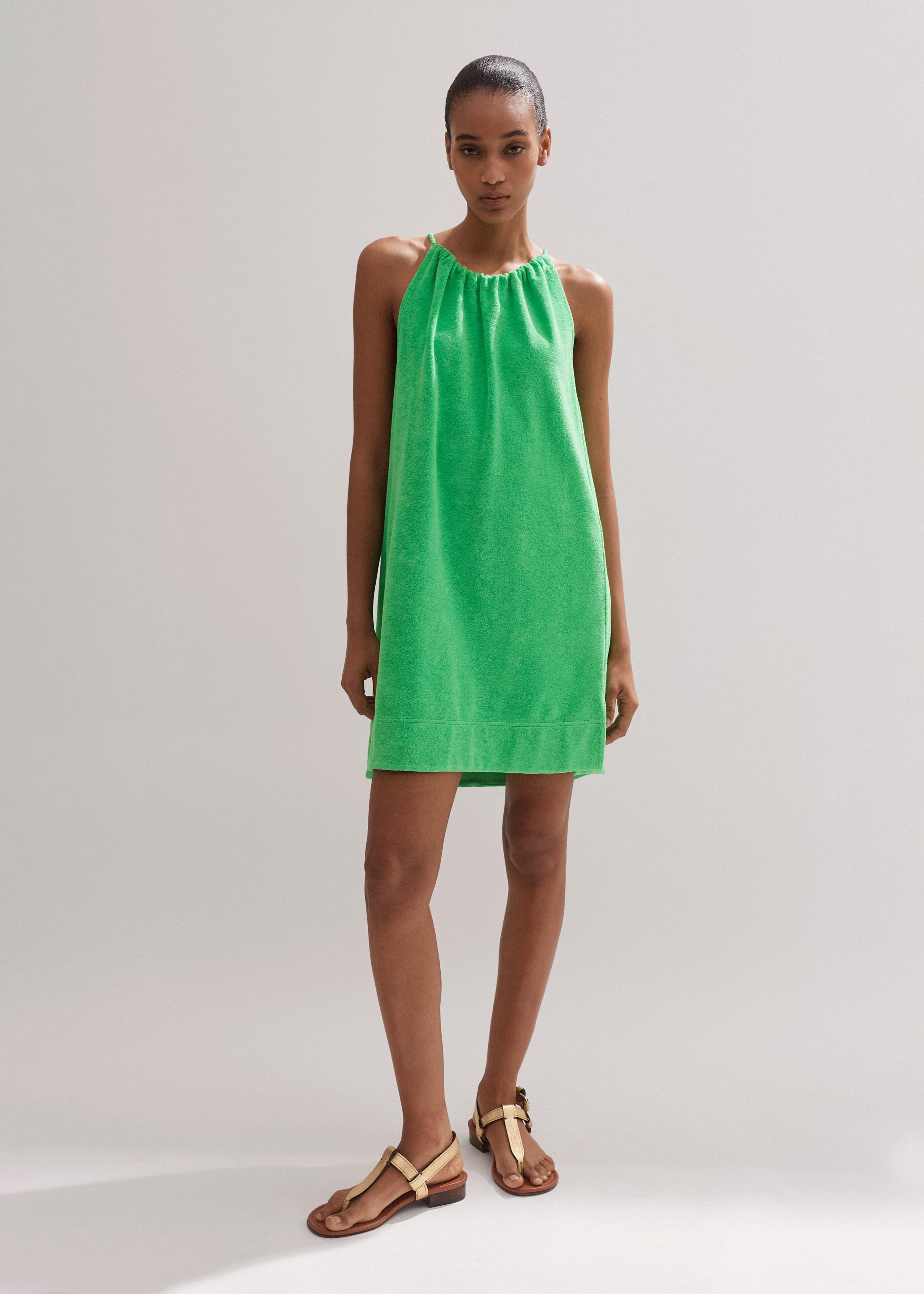 ME+EM Toweling Halterneck Dress in Green | Lyst