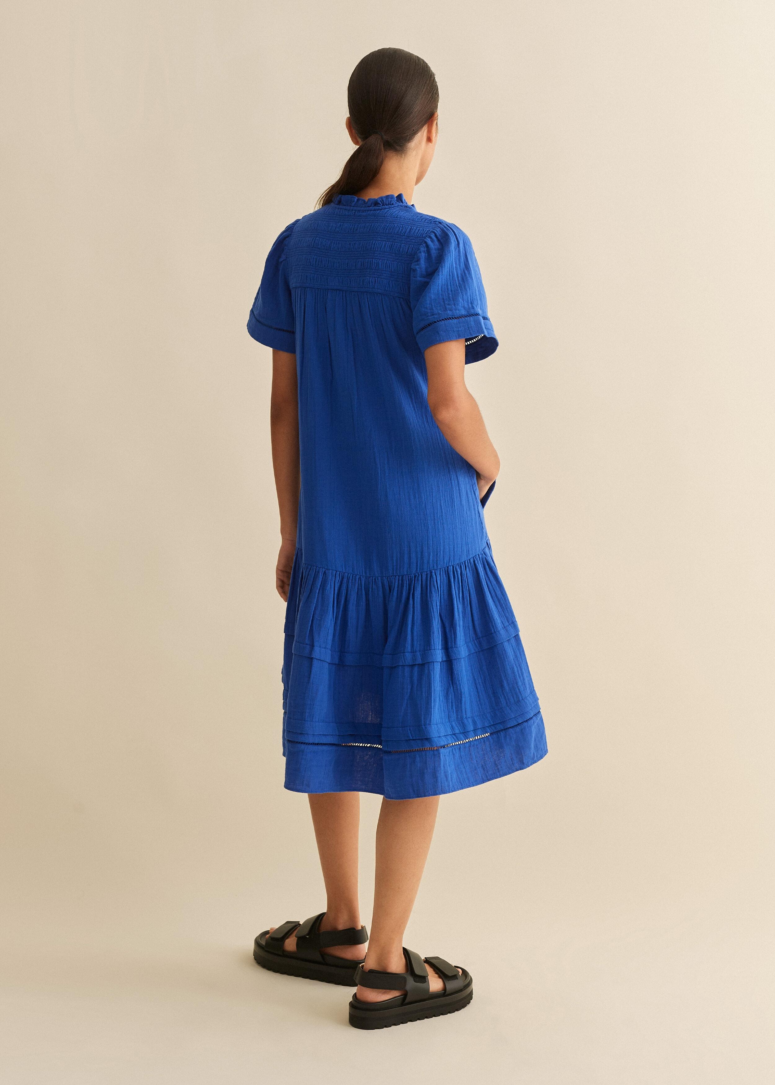 strapless open back dress Valentina Ruffled Swing Dress