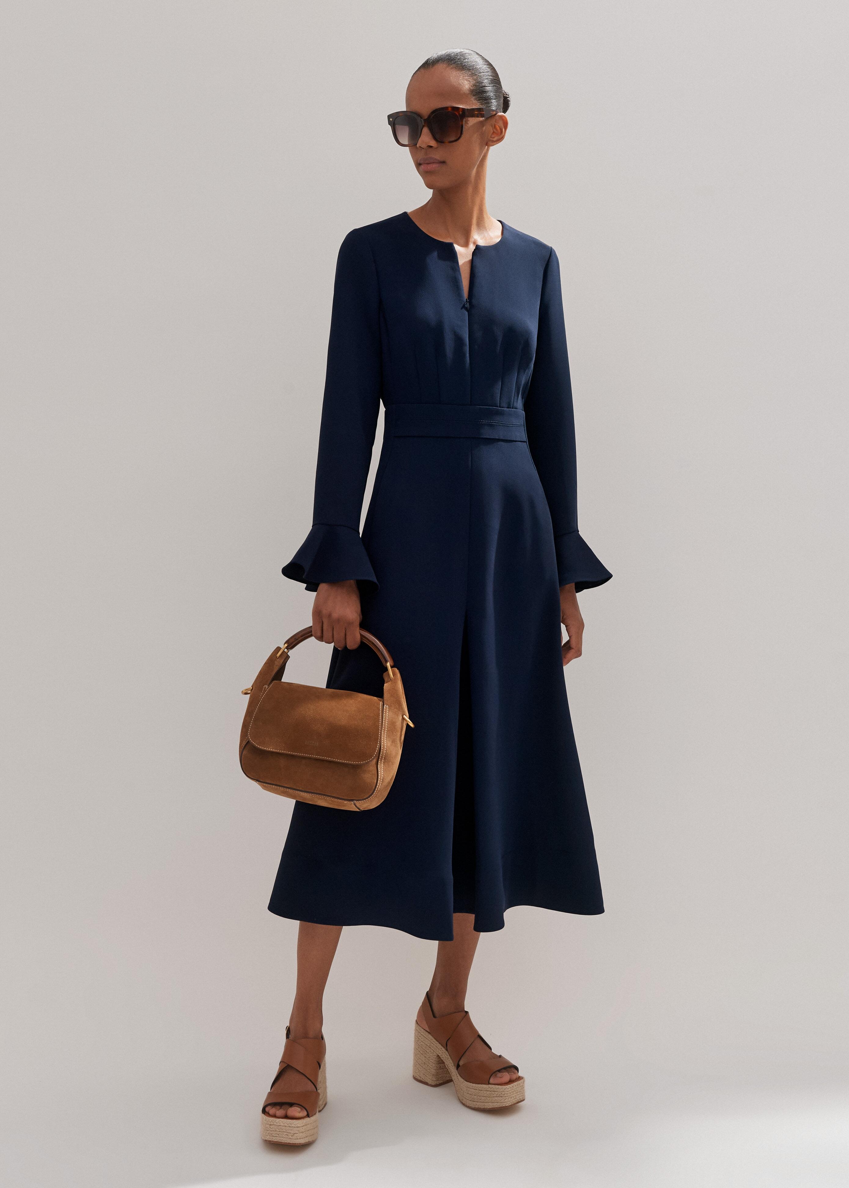 ME+EM Fluid Crepe Elegant Midi Dress in Blue | Lyst ME+EM Fluid Crepe Elegant Midi Dress in Blue | Lyst
