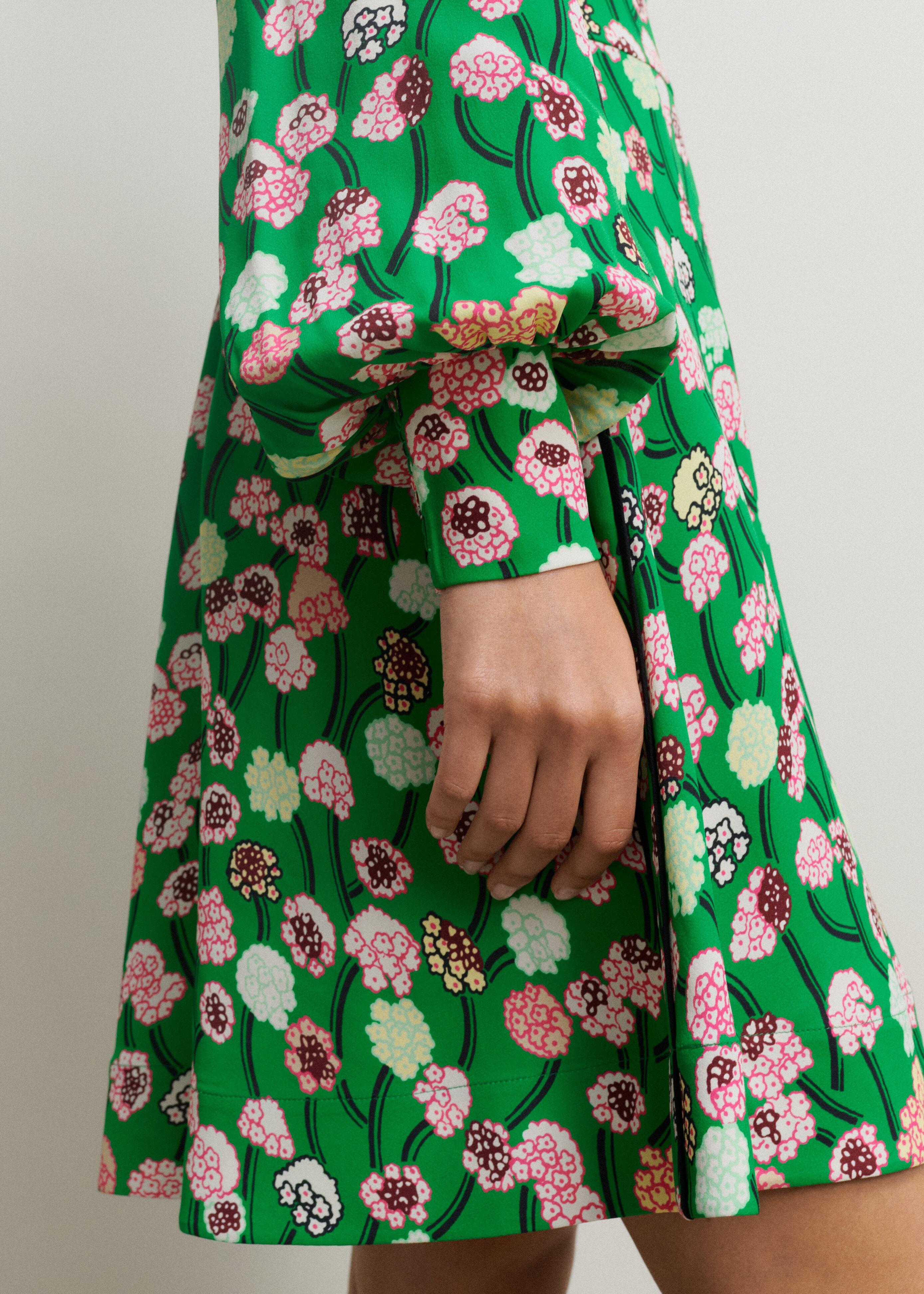 ME+EM Lantana Flower Print Short Boho Dress in Green | Lyst