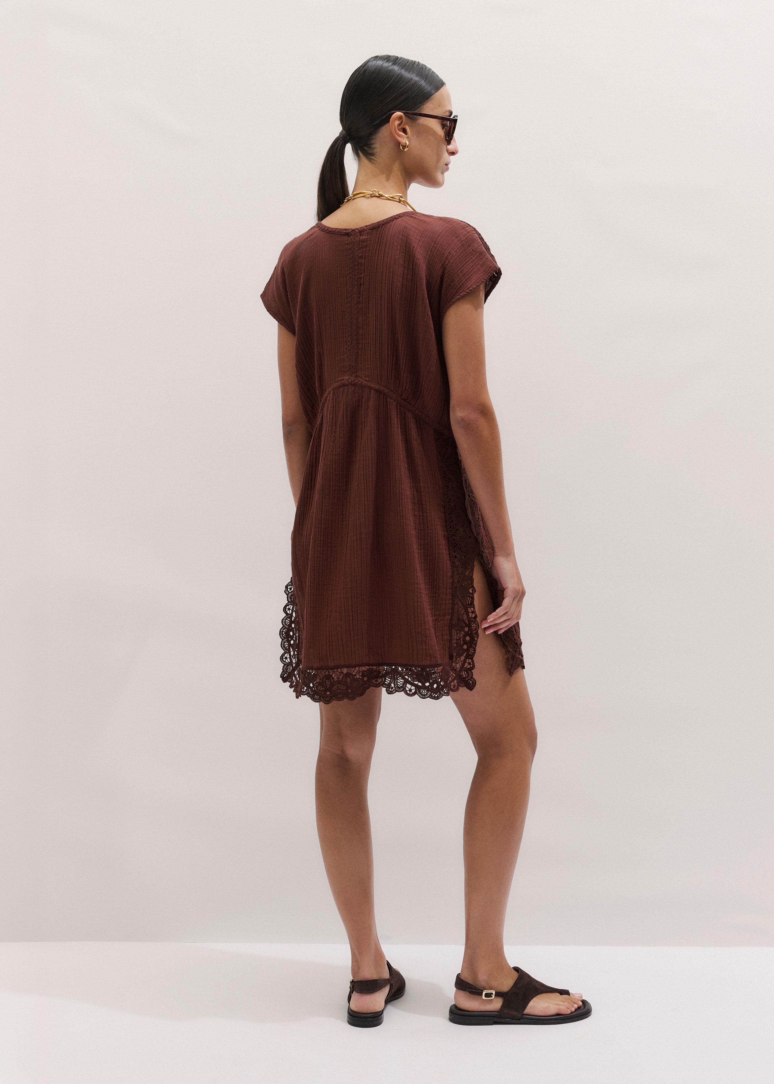 knee length dresses for ladies Beyond Linen Blend Mini Dress White
