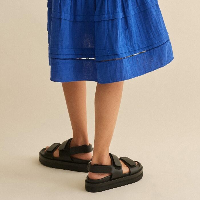 cheesecloth pleat detail swing dress Me+em cheesecloth pleat detail