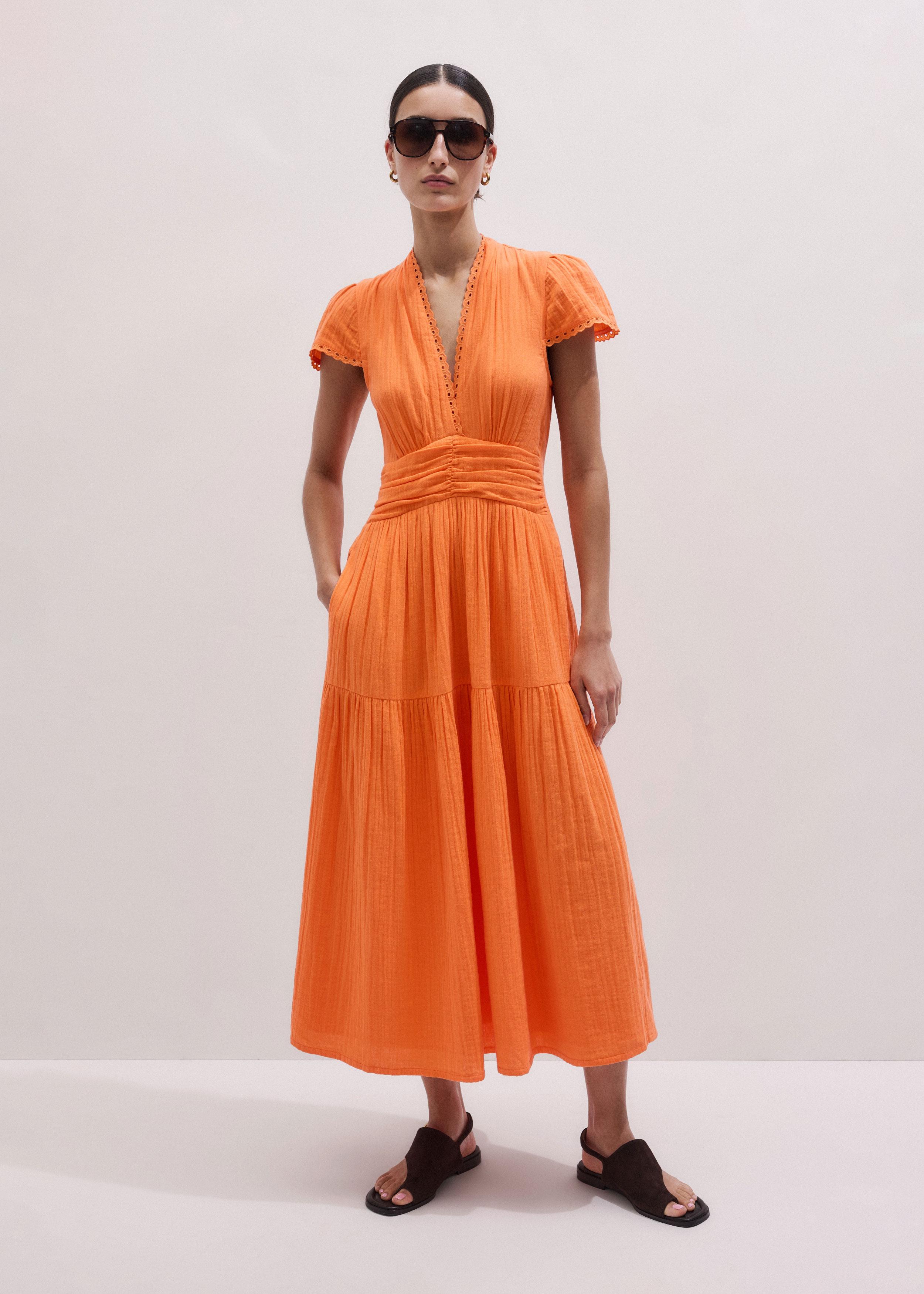 open lace back dress Krisley Pleated Midi Dress