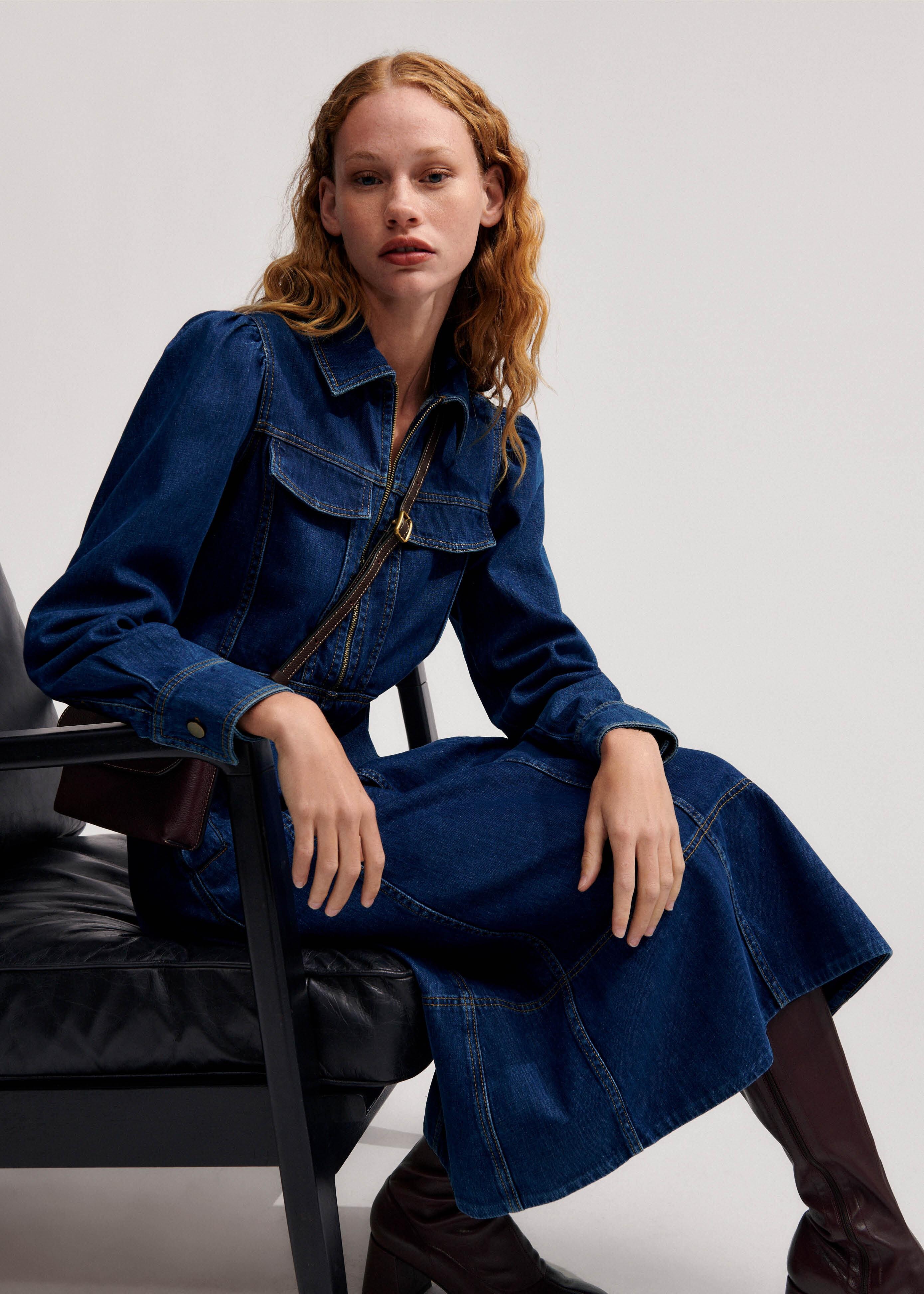 ME+EM Denim Zip Front Dress in Blue | Lyst