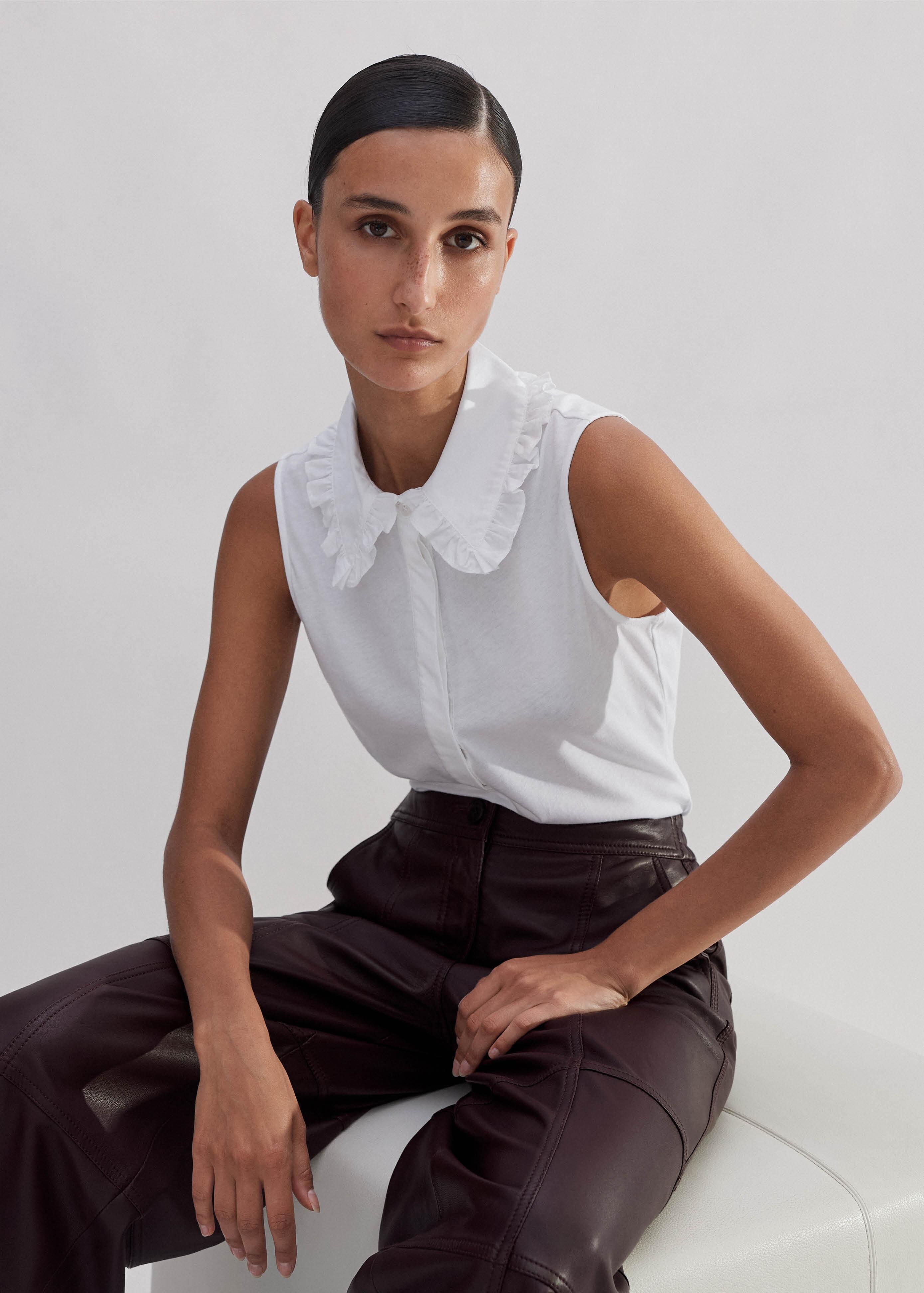 ME+EM Frill Collar Layering Tank Top in White | Lyst