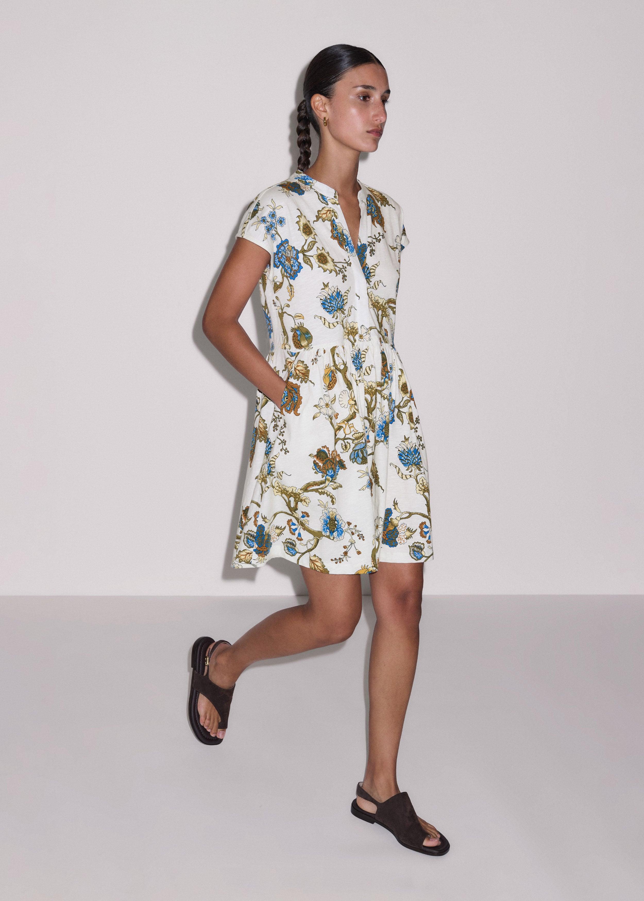 me and em short dresses Me+em Full-bloom Print Swing Short Dress