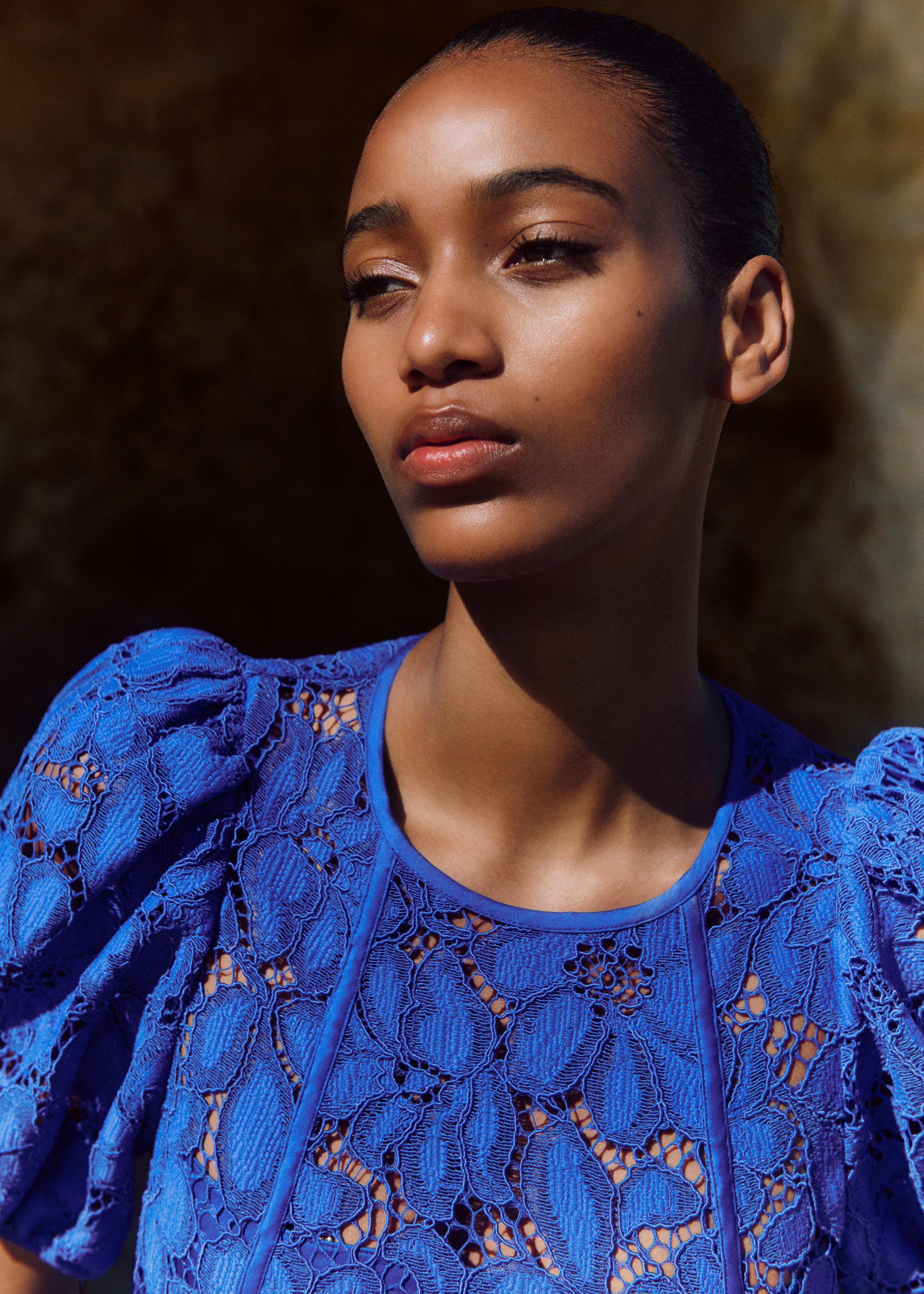 ME+EM Statement Guipure Lace Maxi Dress in Blue | Lyst